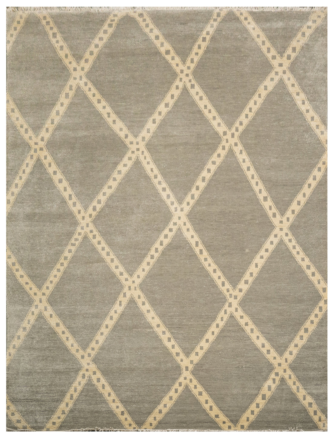 Handknotted Carpet, DIA- 4270 LINE 2, Ivory & Olive Green