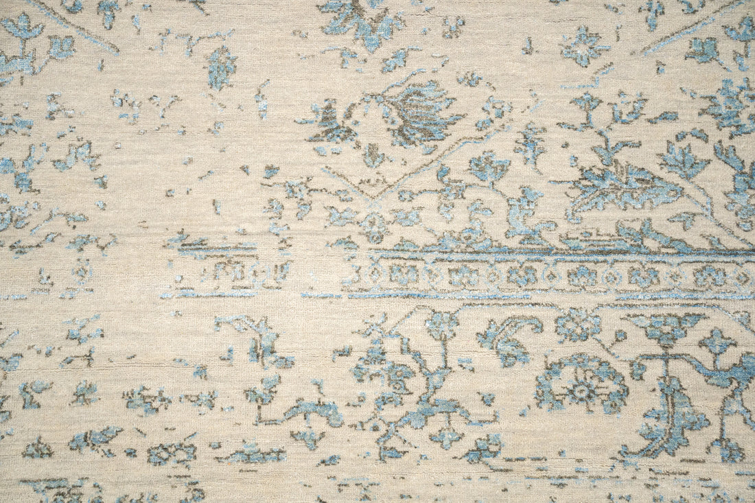 Handknotted Carpet, DIA: 492 SERAPI Silver & Aqua