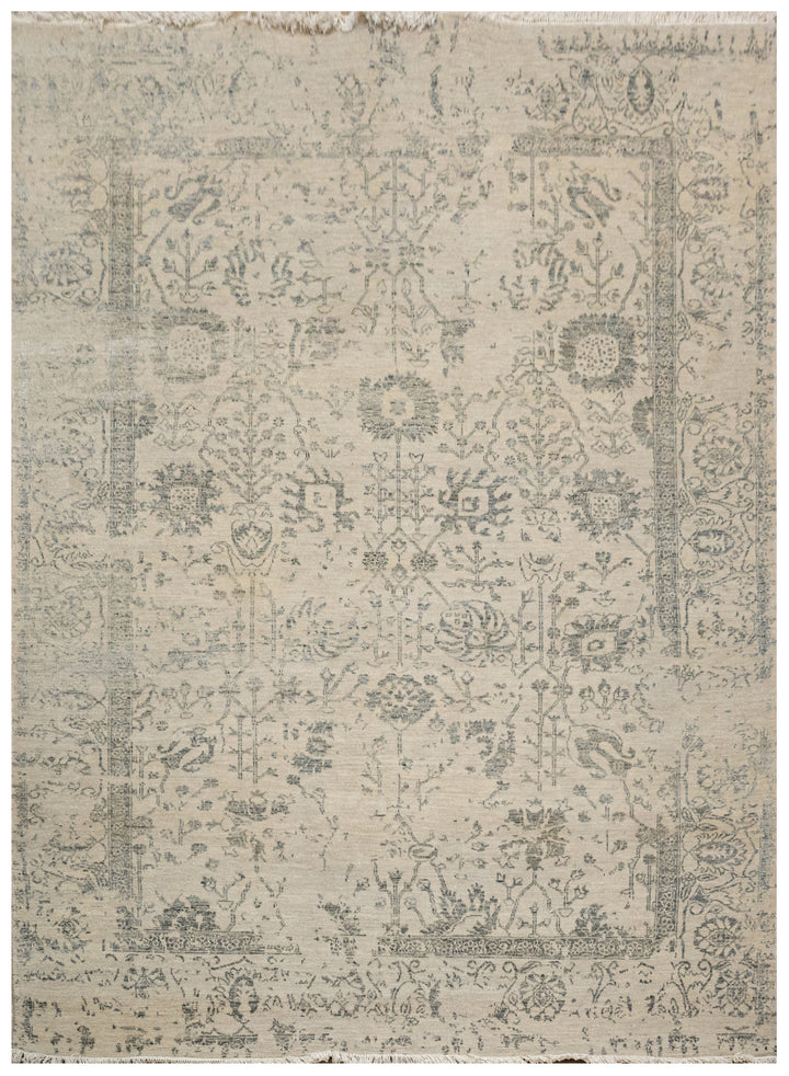 Handknotted Carpet, DIA - 648 VASE 3, Silver & Black