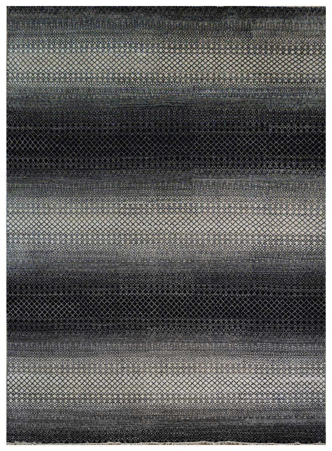 Handknotted Carpet, DIA- 7003 DCM, Black & Silver
