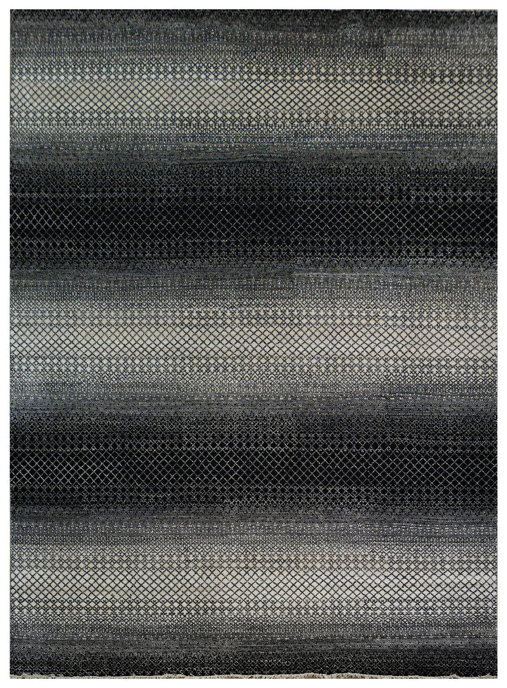 Handknotted Carpet, DIA- 7003 DCM, Black & Silver