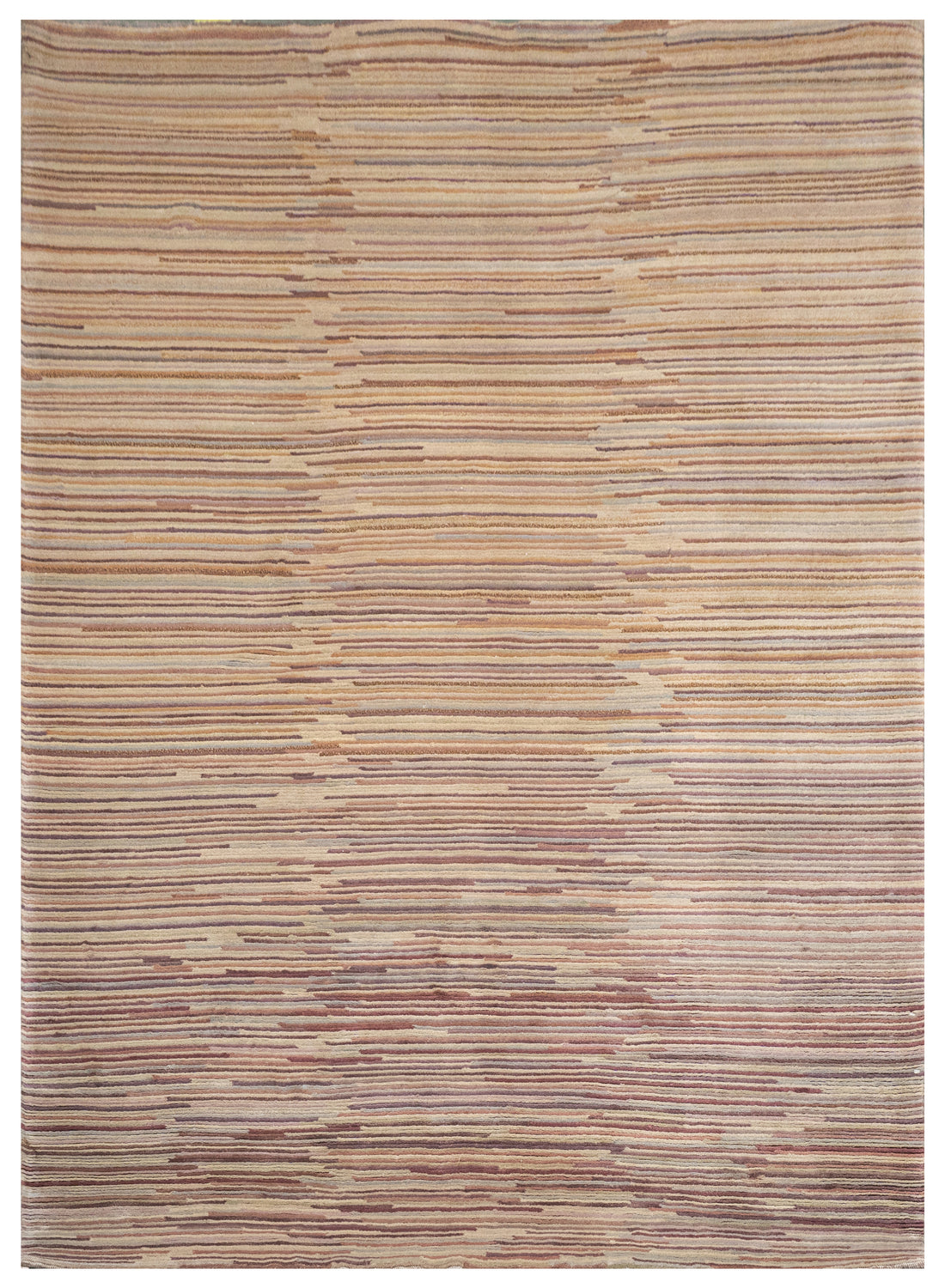 Handknotted Carpet, DIA- 7047 MODERN LINEAR PATTERN, Desert Sand, Café Au Lait Mix