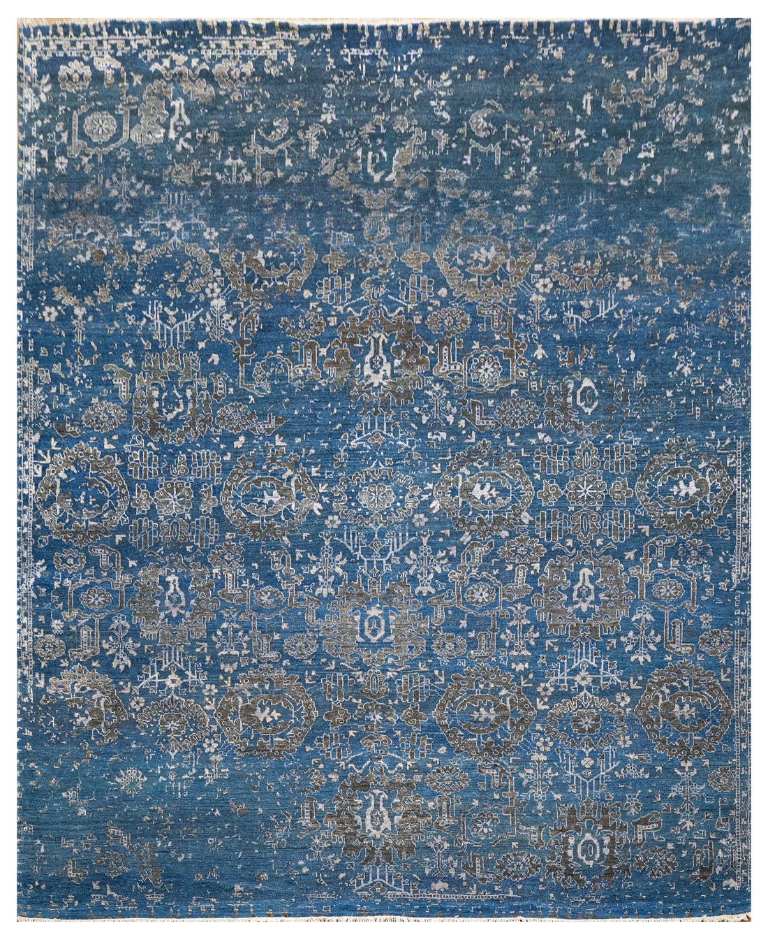 Handknotted Carpet, DIA: 759 VASE 12, J.Blue & Black
