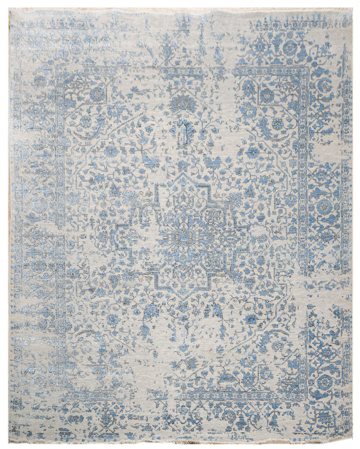 Handknotted Carpet, DIA - 76 SERAPI, Silver & Cerulean Frost