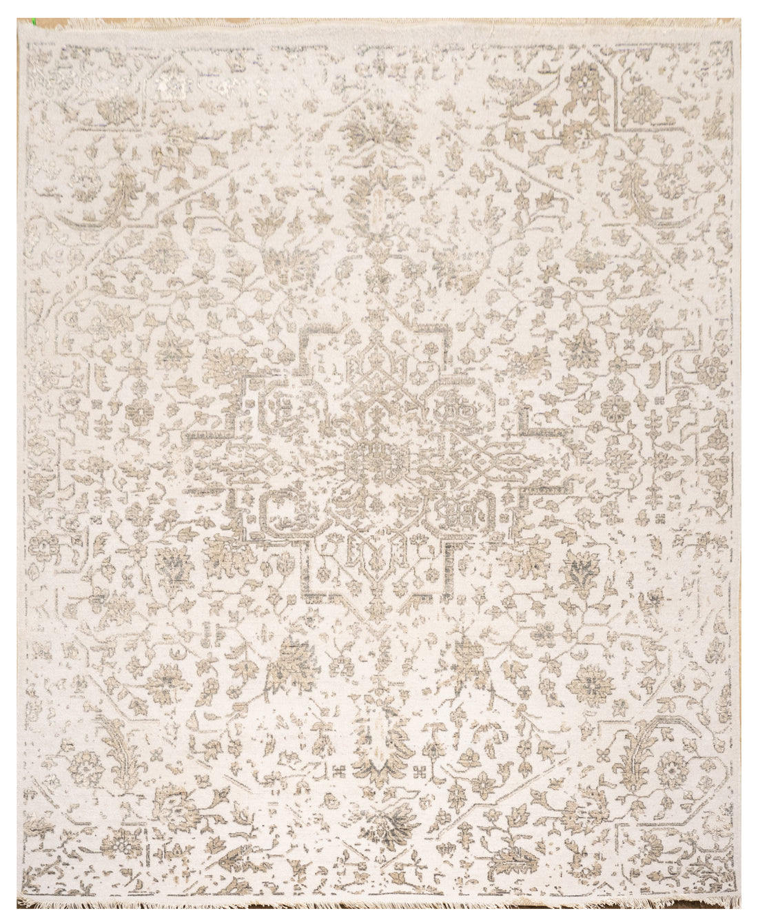 Handknotted Carpet, DIA: 974 SERAPI, Alabaster & Tan