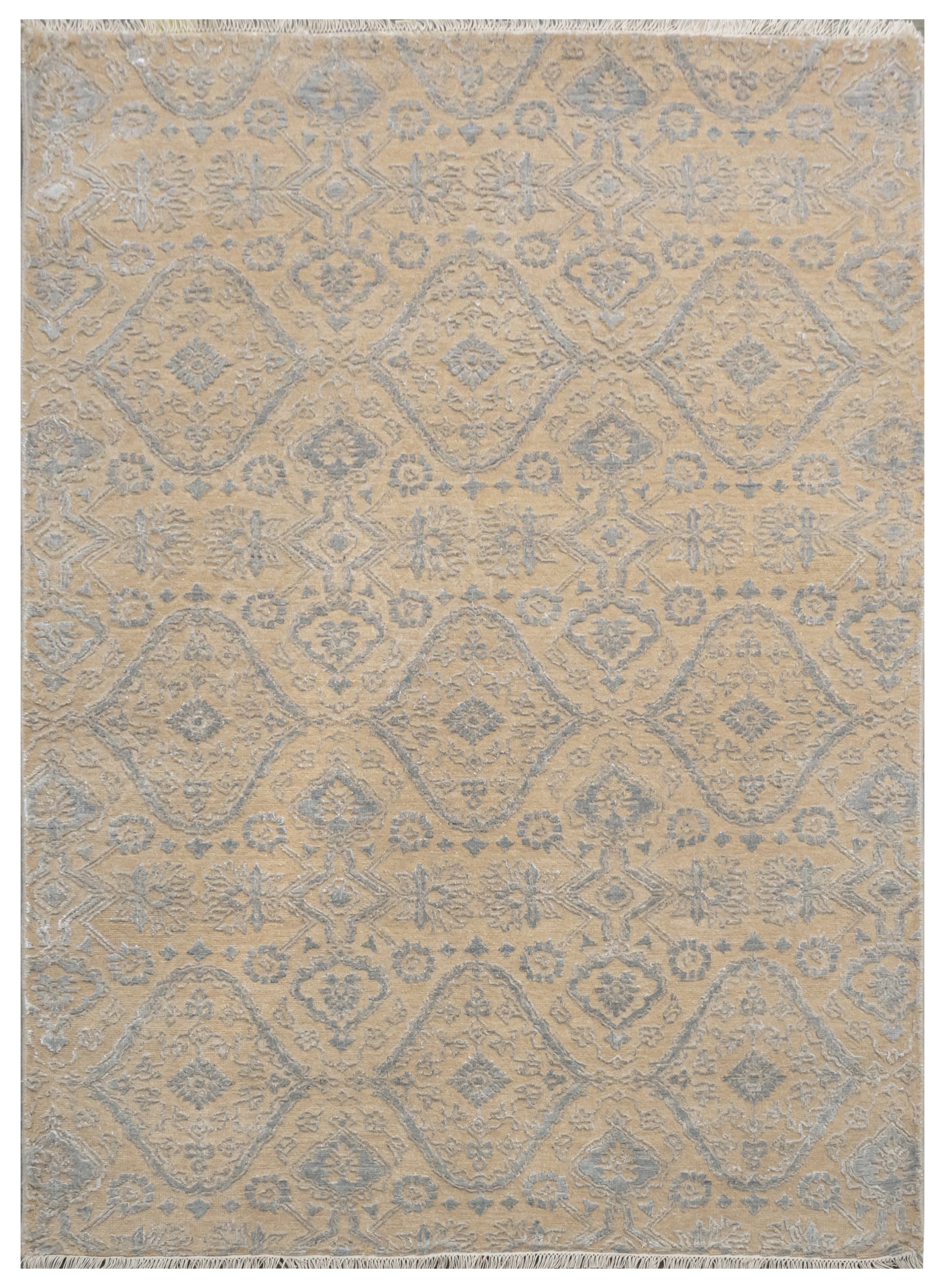 Handknotted Rug  DIA- 1000 DC HALI Tan & Philippine Gray