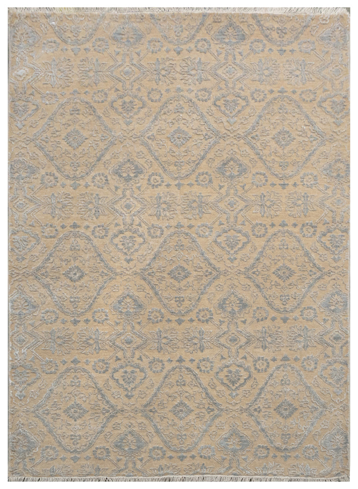 Handknotted Rug  DIA- 1000 DC HALI Tan & Philippine Gray