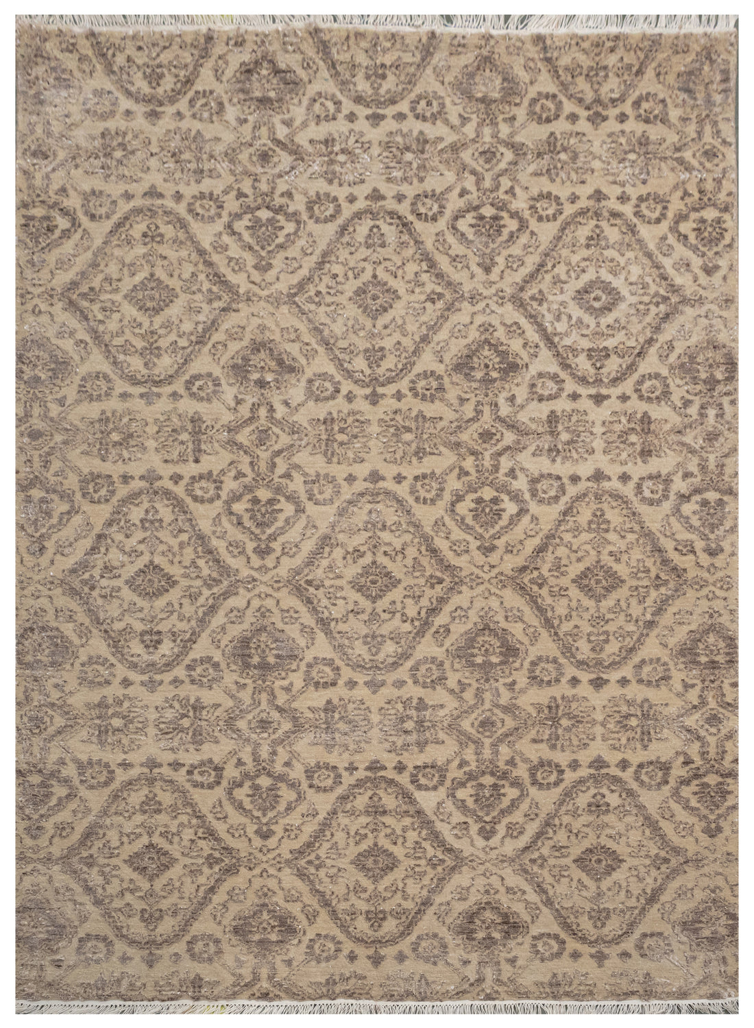 Handknotted Rug  DIA- 1001 HALI Grullo & Drab Camouflage