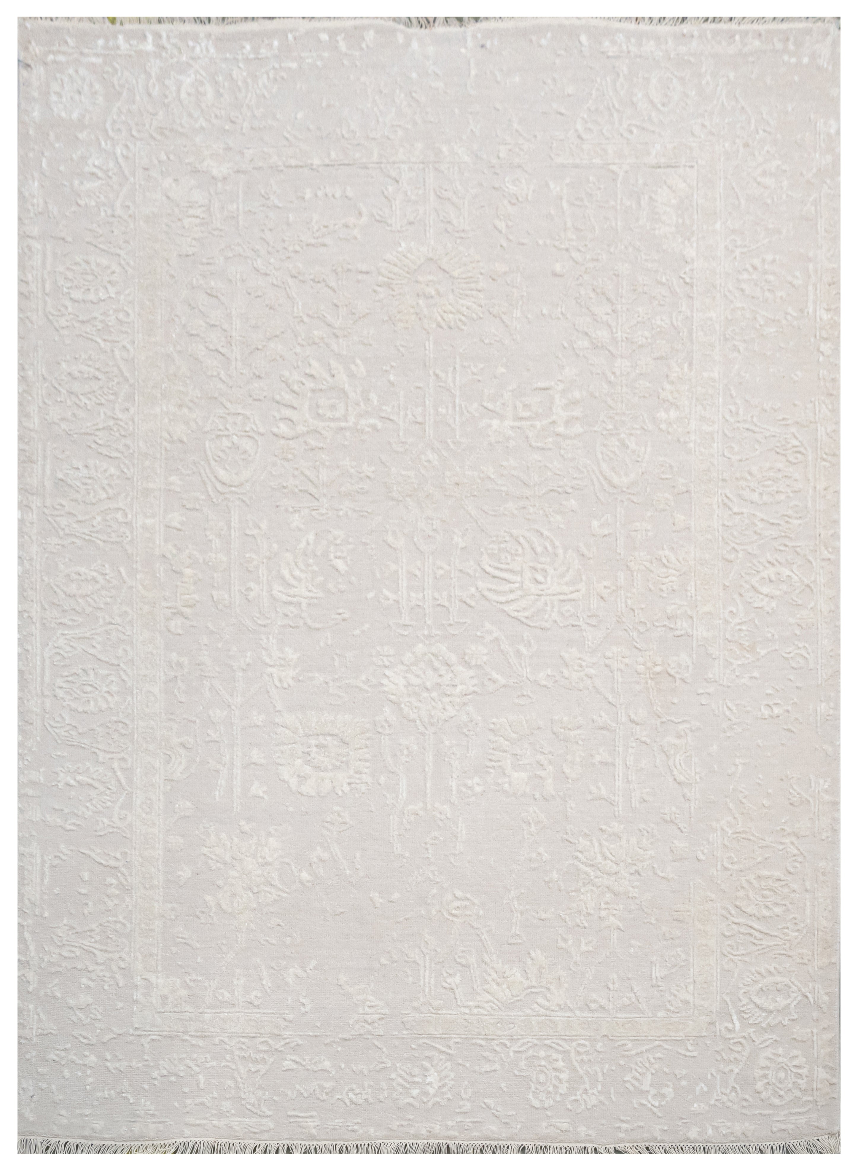 Handknotted Rug DIA- 1003 VASE 3 Pale Silver & Timberwolf