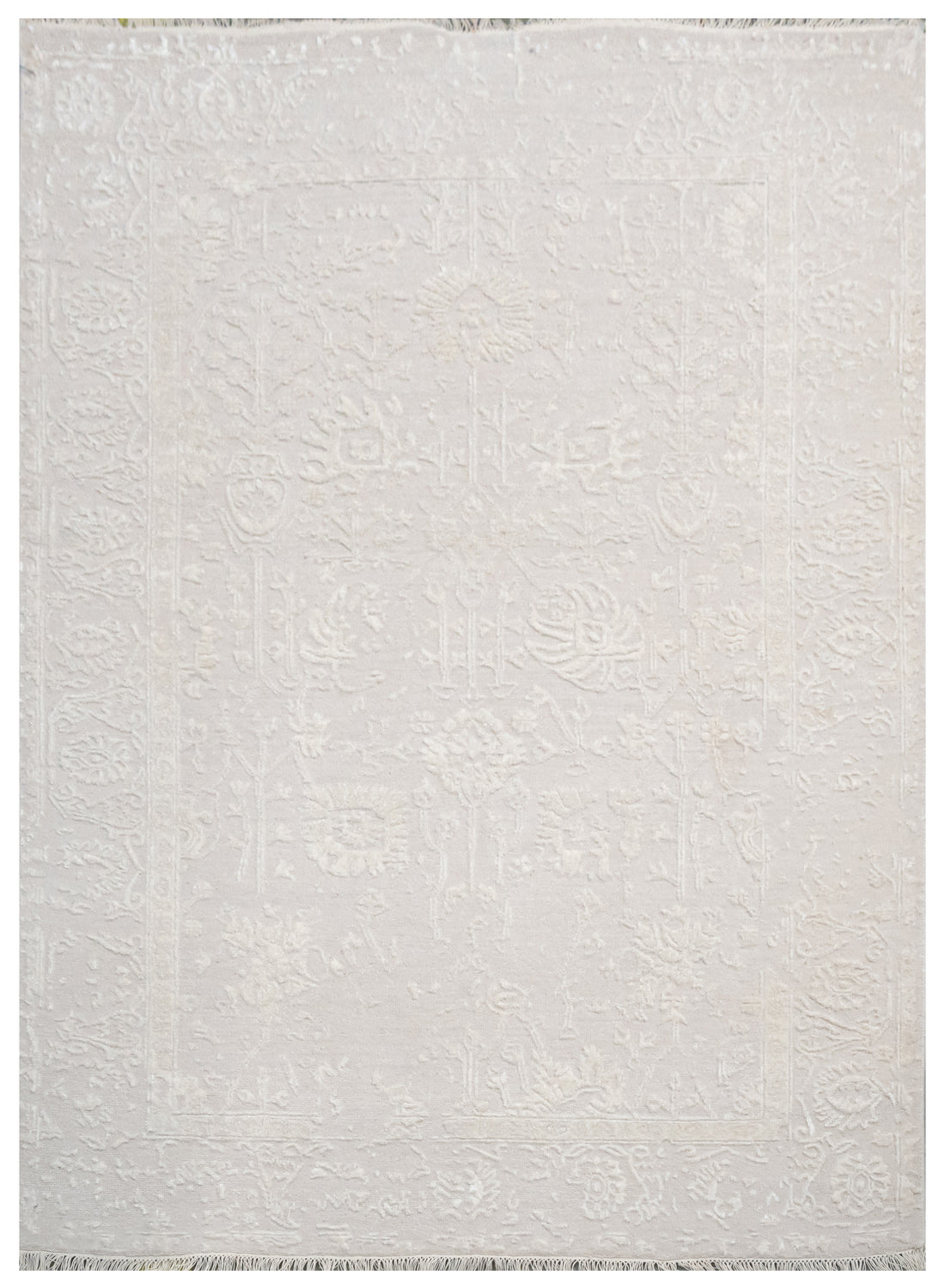 Handknotted Rug DIA- 1003 VASE 3 Pale Silver & Timberwolf