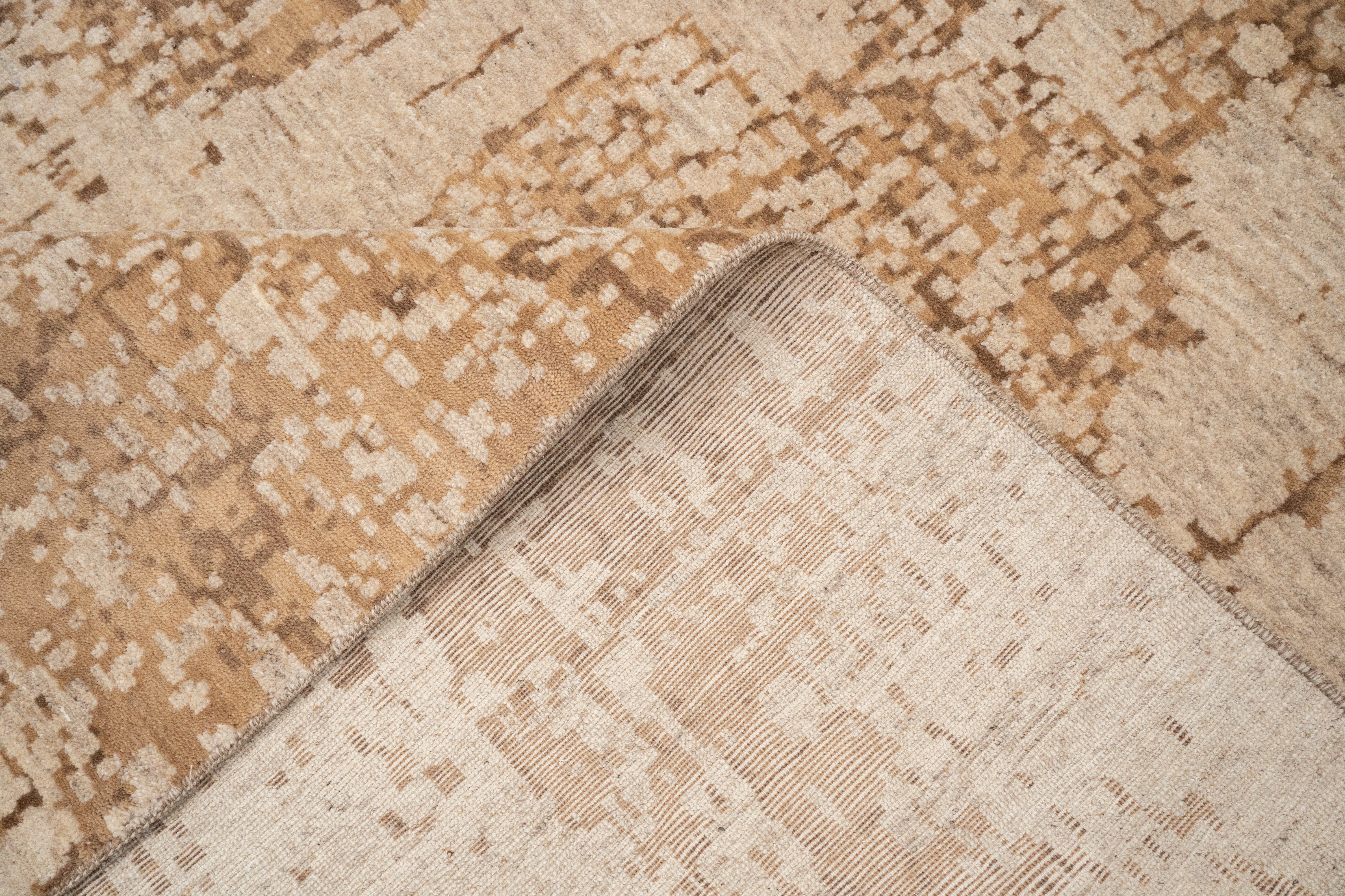 Abstract Design  Handknotted Carpet DIA- 1013 GALAXY RH-1, Handknotted Carpet, French Beige, Light Taupe & Coffee