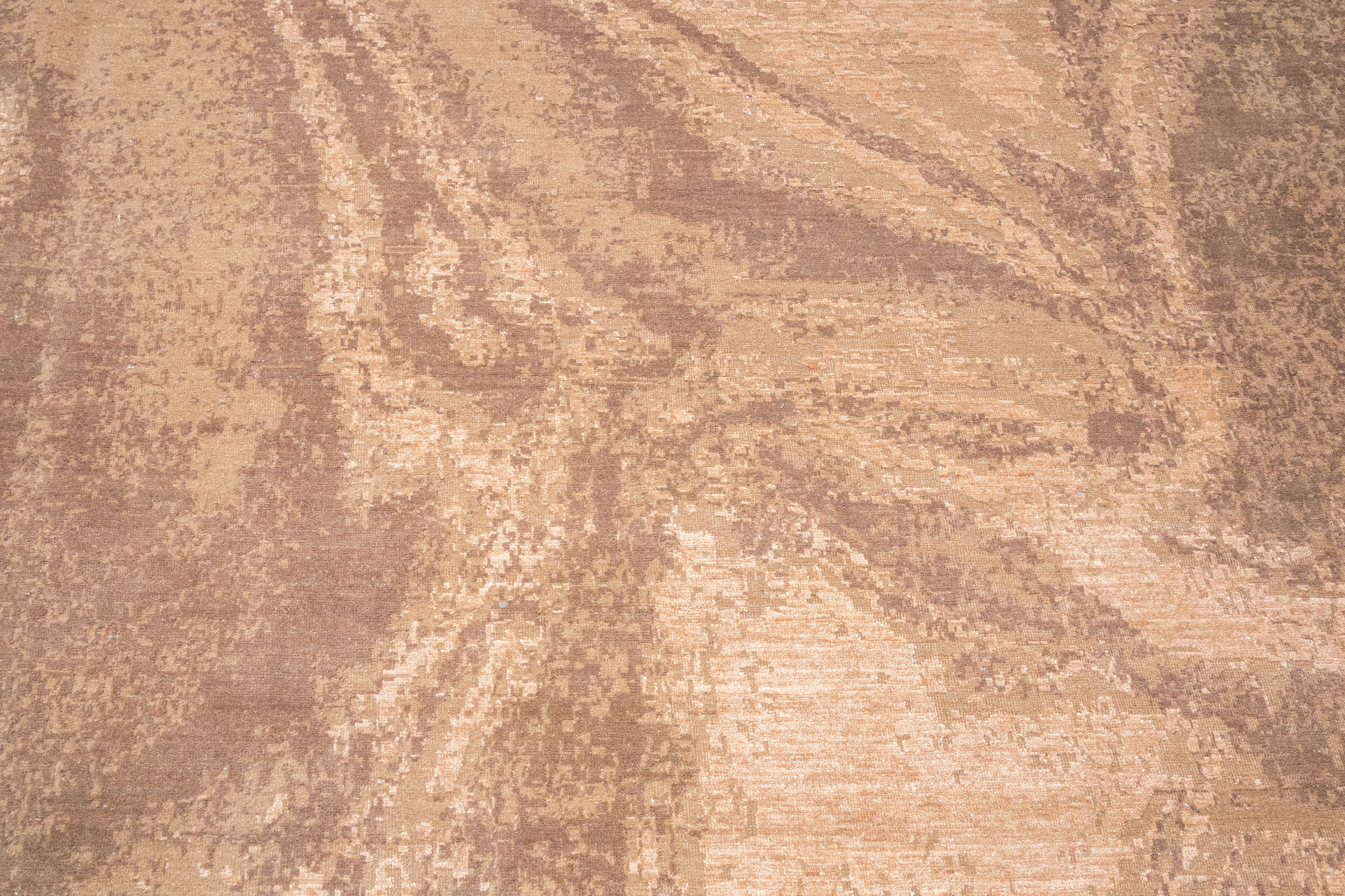 Abstract Design  Handknotted Carpet DIA- 1016 GALAXY 22,  Dark Vanilla, Pale Taupe & Dark Chestnut