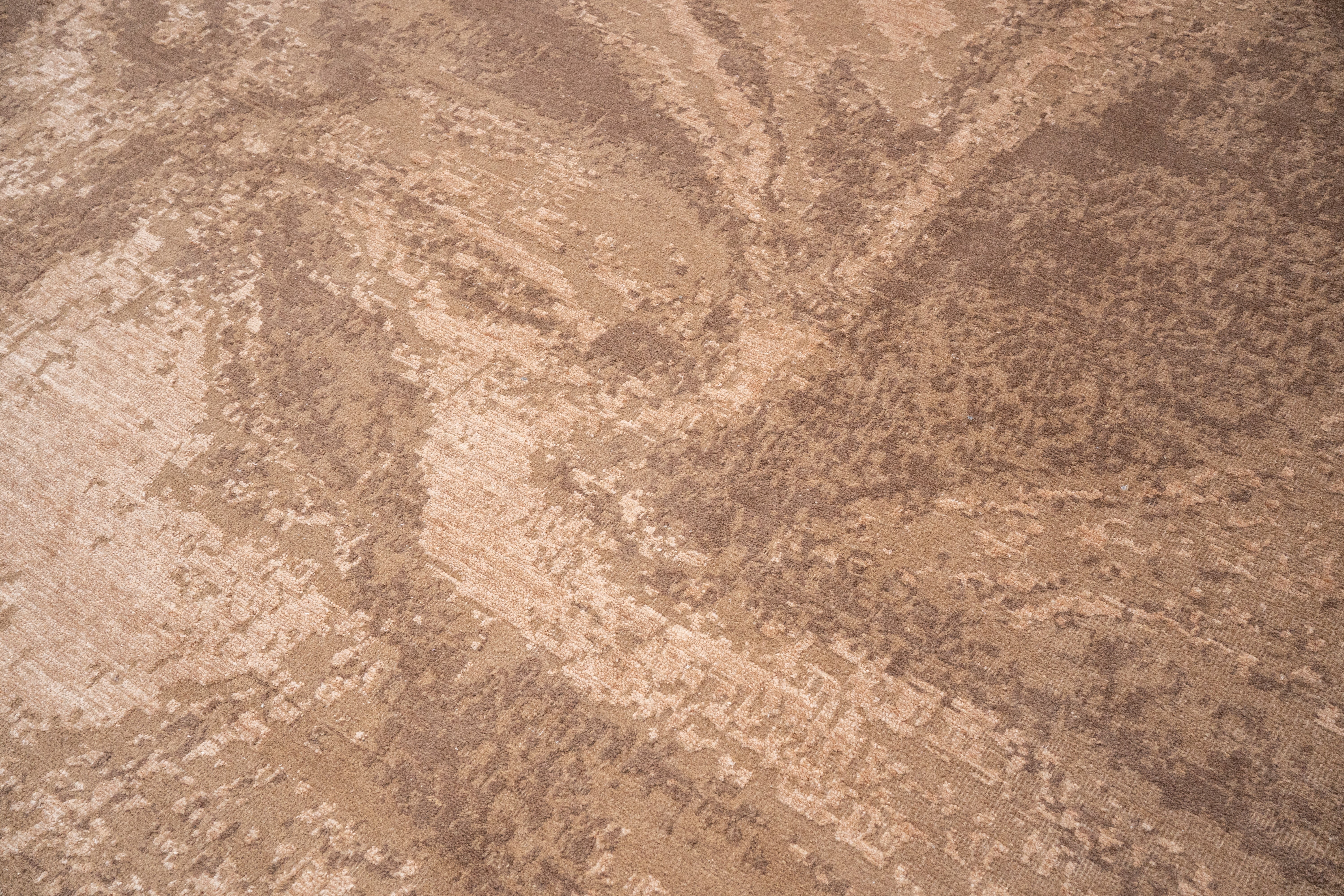 Abstract Design  Handknotted Carpet DIA- 1016 GALAXY 22,  Dark Vanilla, Pale Taupe & Dark Chestnut