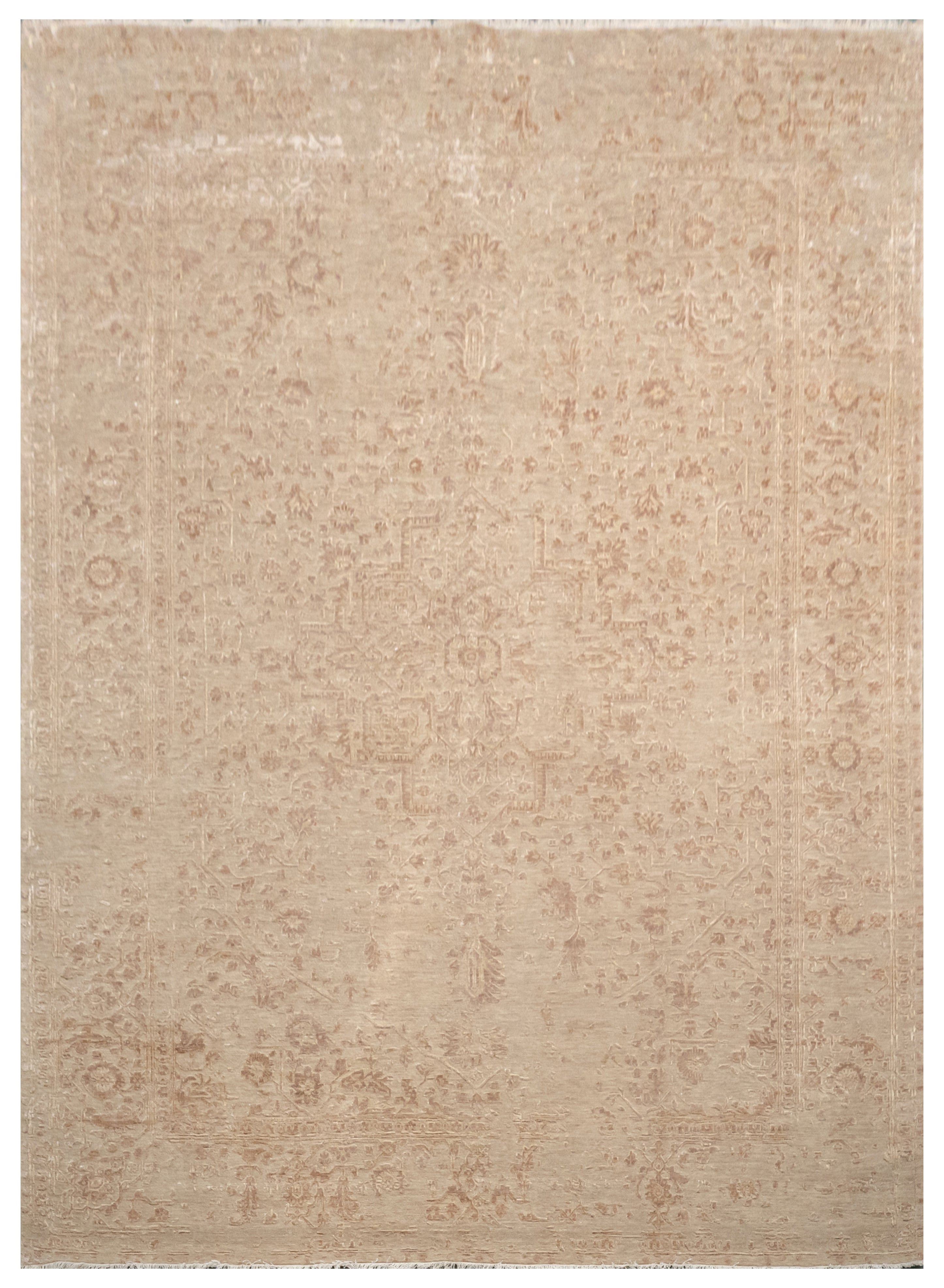 Handknotted Rug  DIA- 1022 SERAPI Desert Sand & Pale Taupe