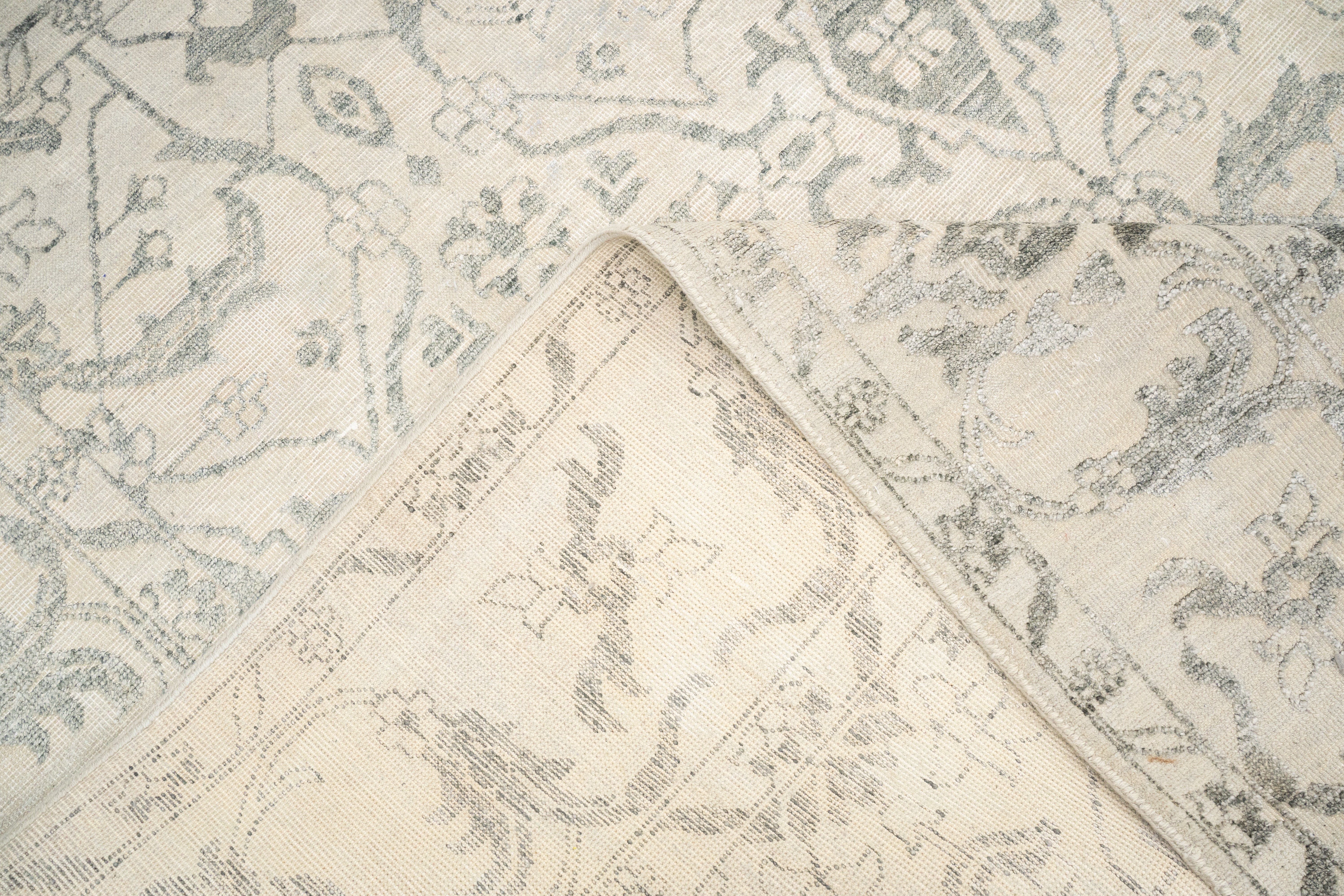 Handknotted Carpet, DIA: 106 DC- AR 2, Silver & Black