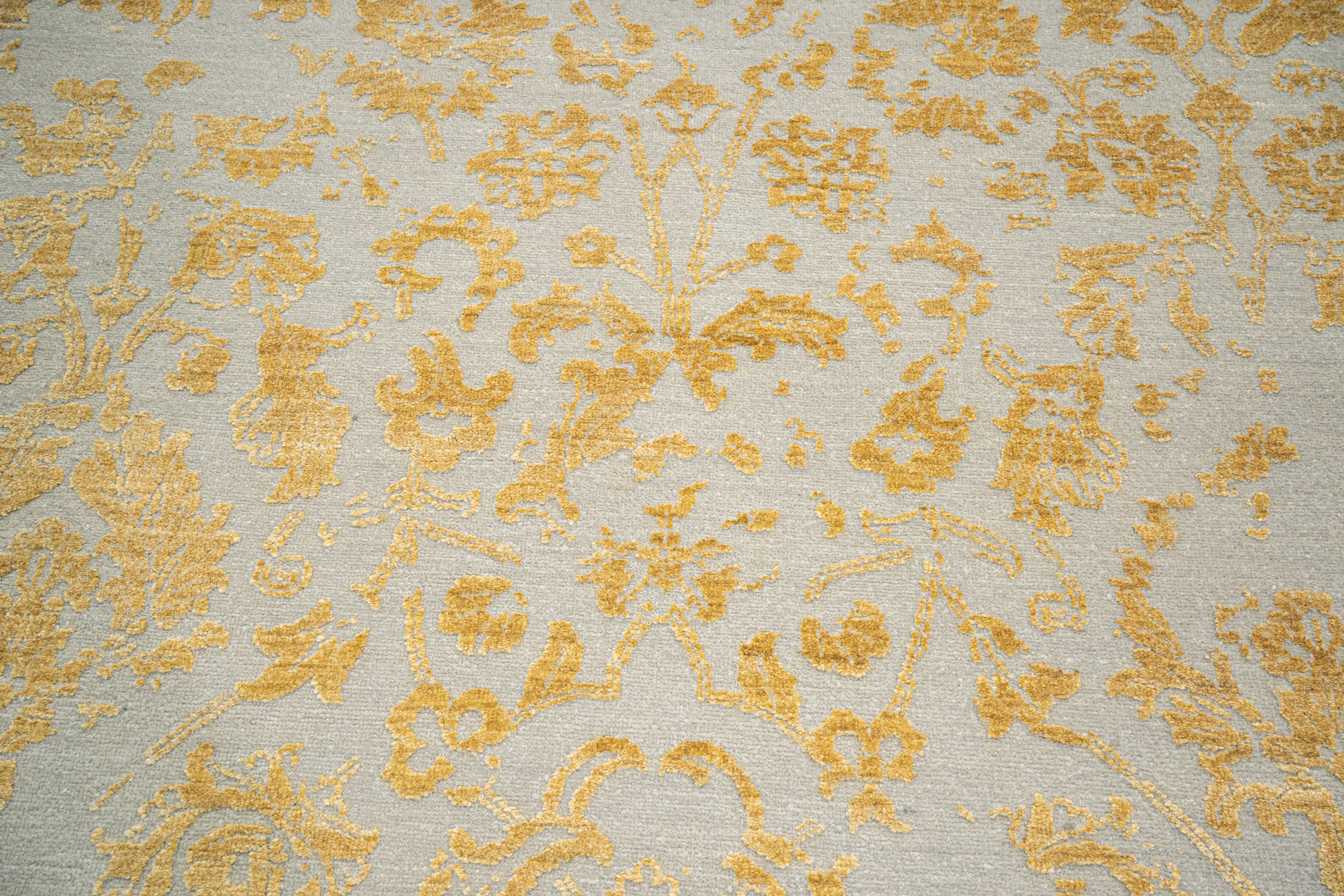 Handknotted Carpet, DIA- 1060 DC- M29, SILVER & GOLD