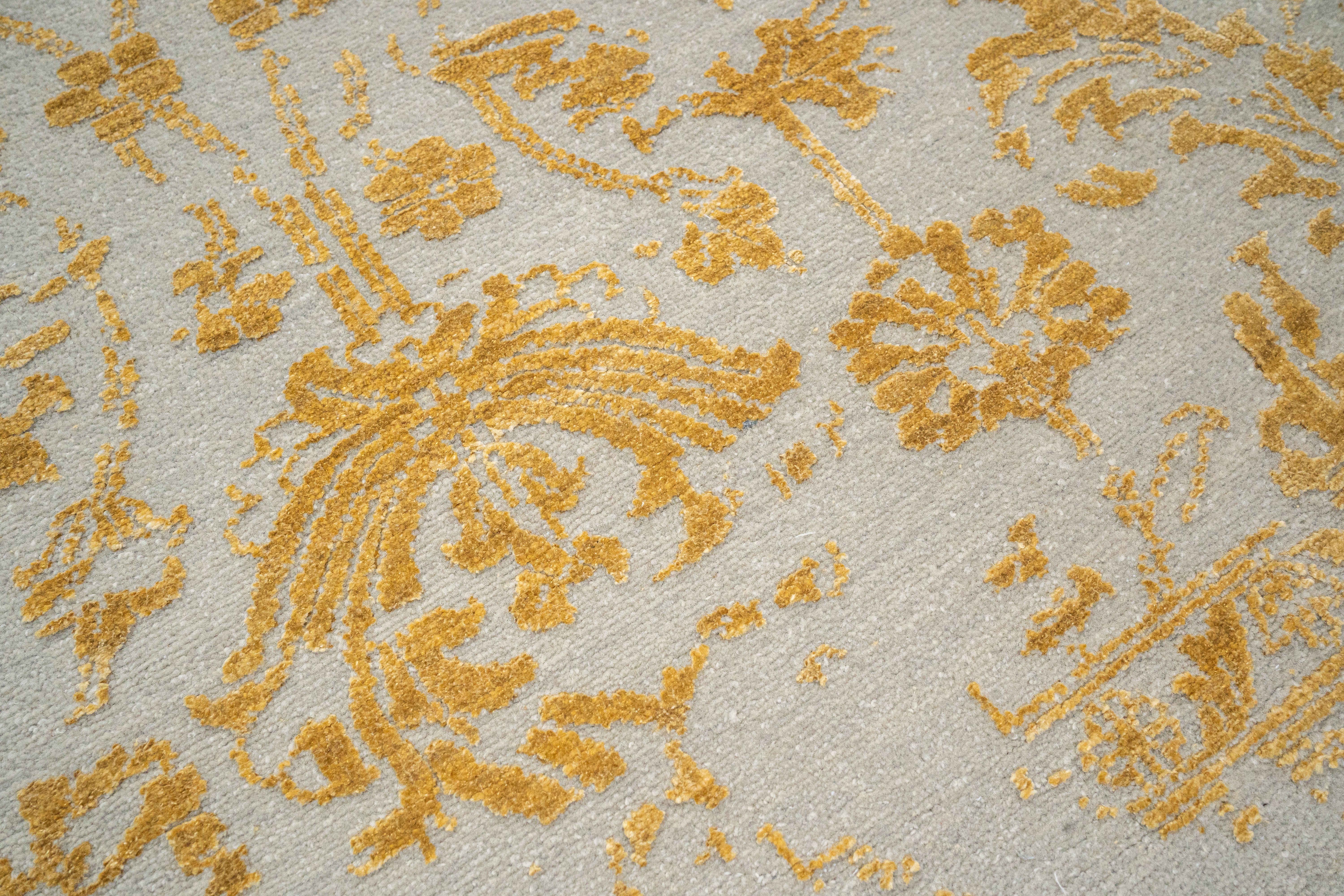 Handknotted Carpet, DIA- 1060 DC- M29, SILVER & GOLD