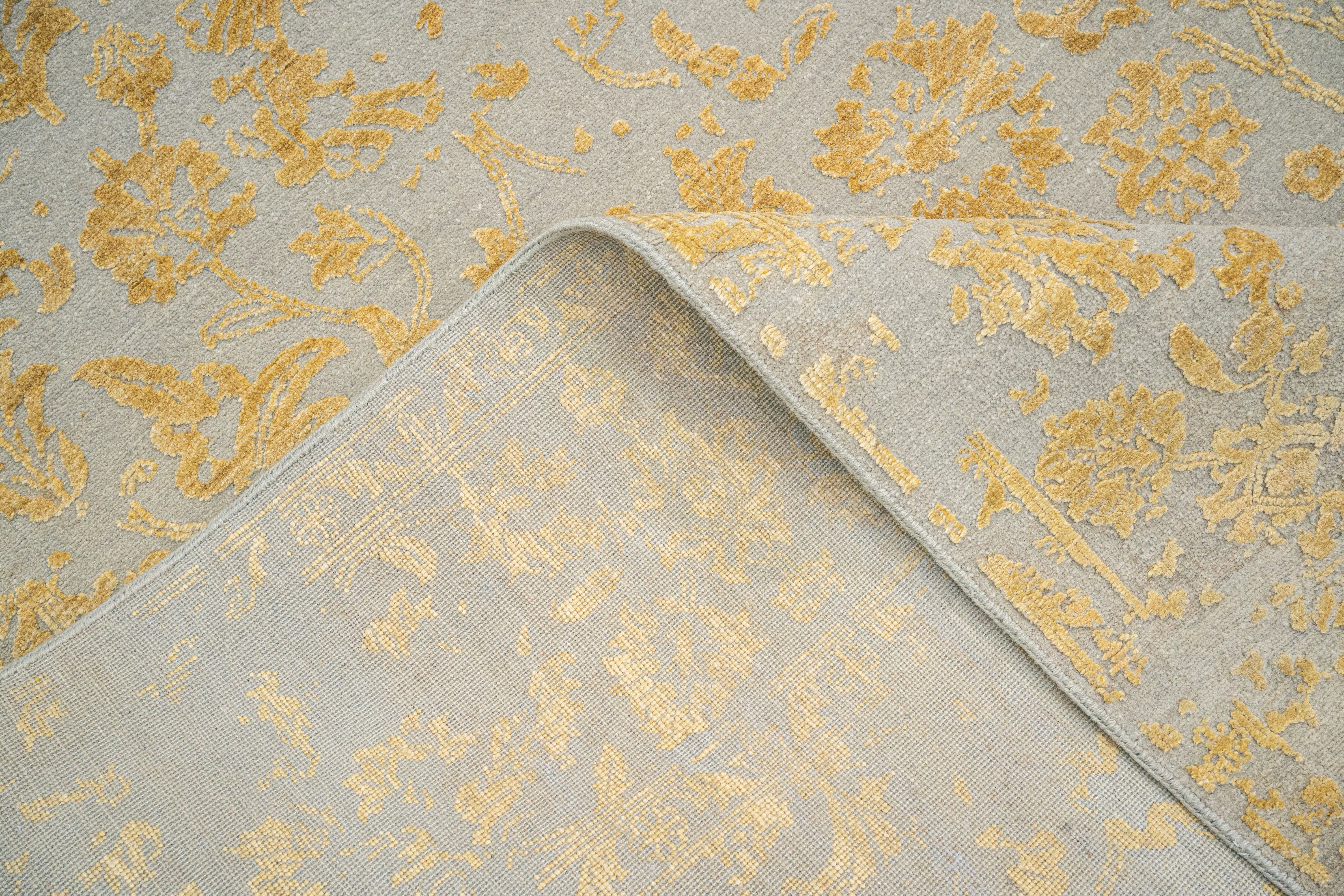 Handknotted Carpet, DIA- 1060 DC- M29, SILVER & GOLD