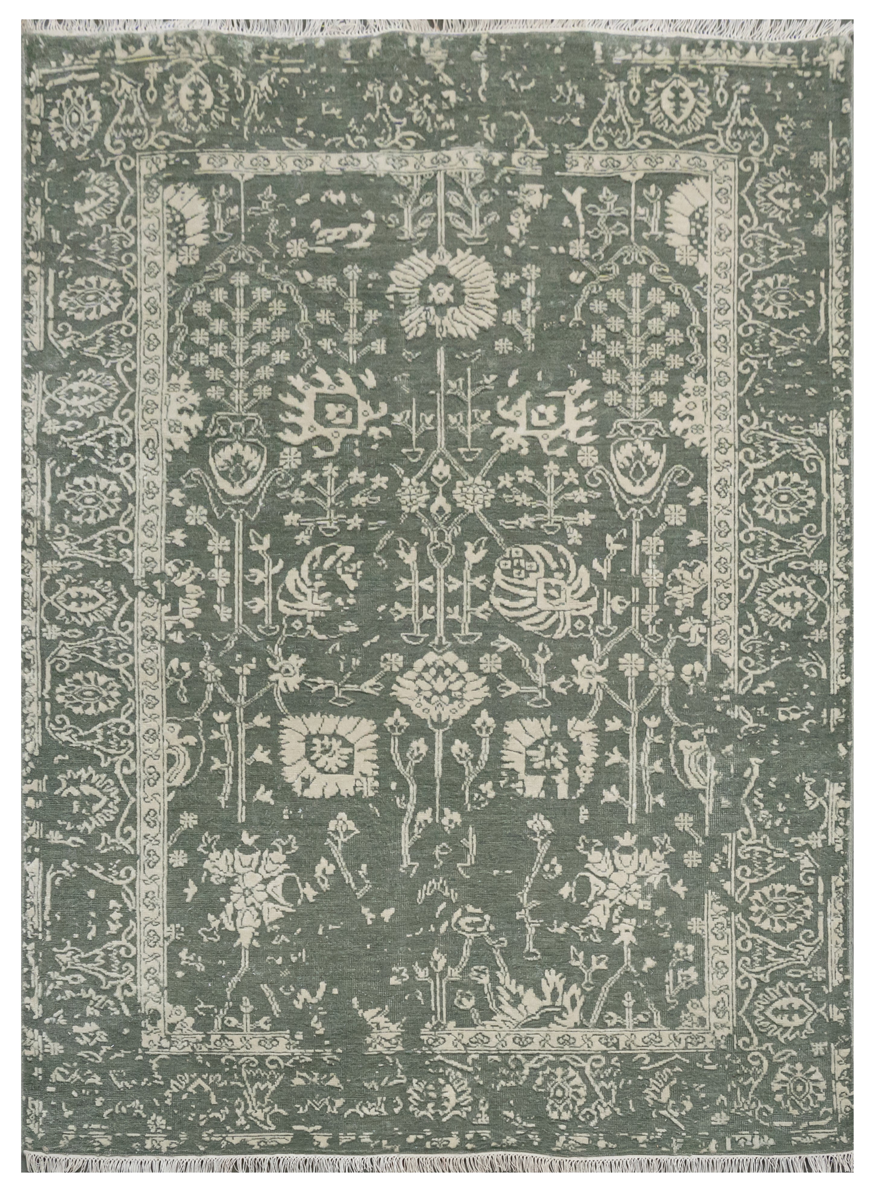 Handknotted Rug  DIA- 1060 VASE 3 Granite Gray & Pastel Gray