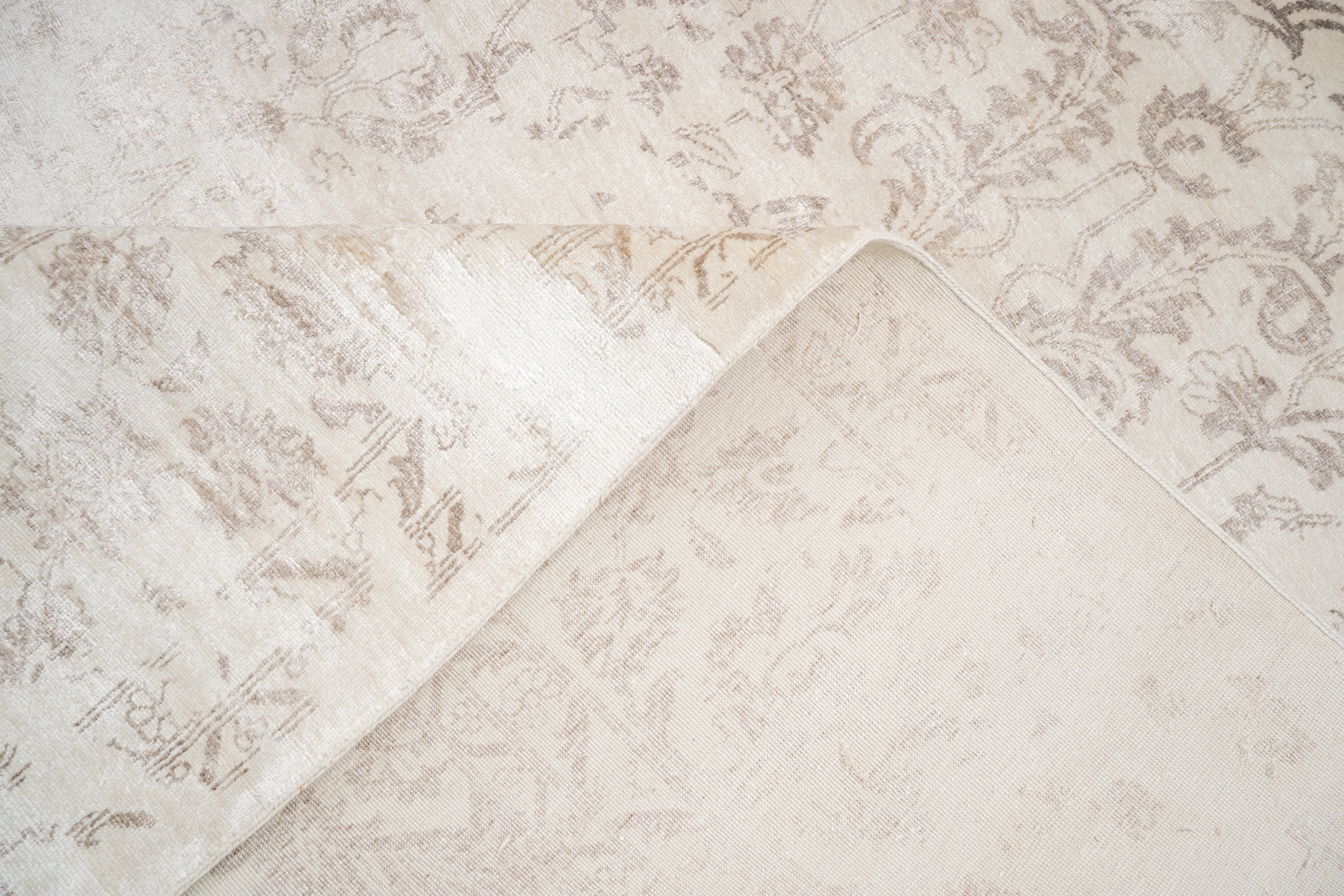 HandKnotted Modern Carpet DIA- 1063 M-28 Dark Vanilla & Deep Taupe