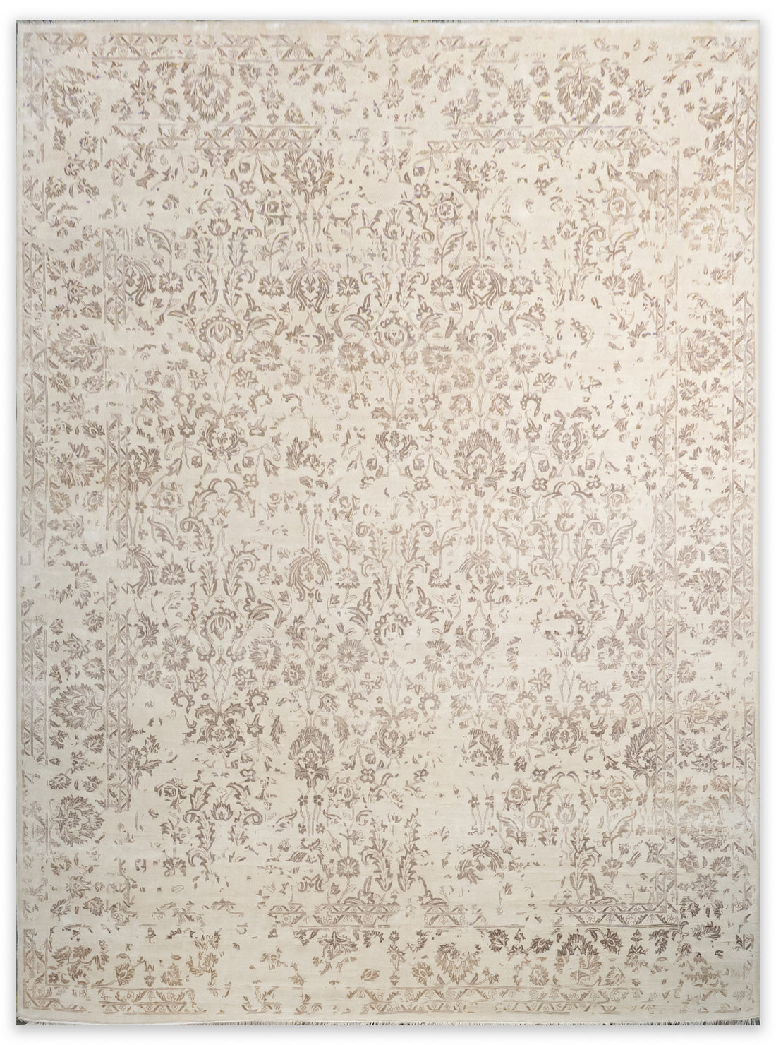 HandKnotted Modern Carpet DIA- 1063 M-28 Dark Vanilla & Deep Taupe