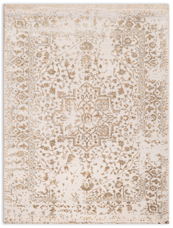 Handknotted Carpet DIA- 1069 SERAPI, Bone, Deer & Grullo