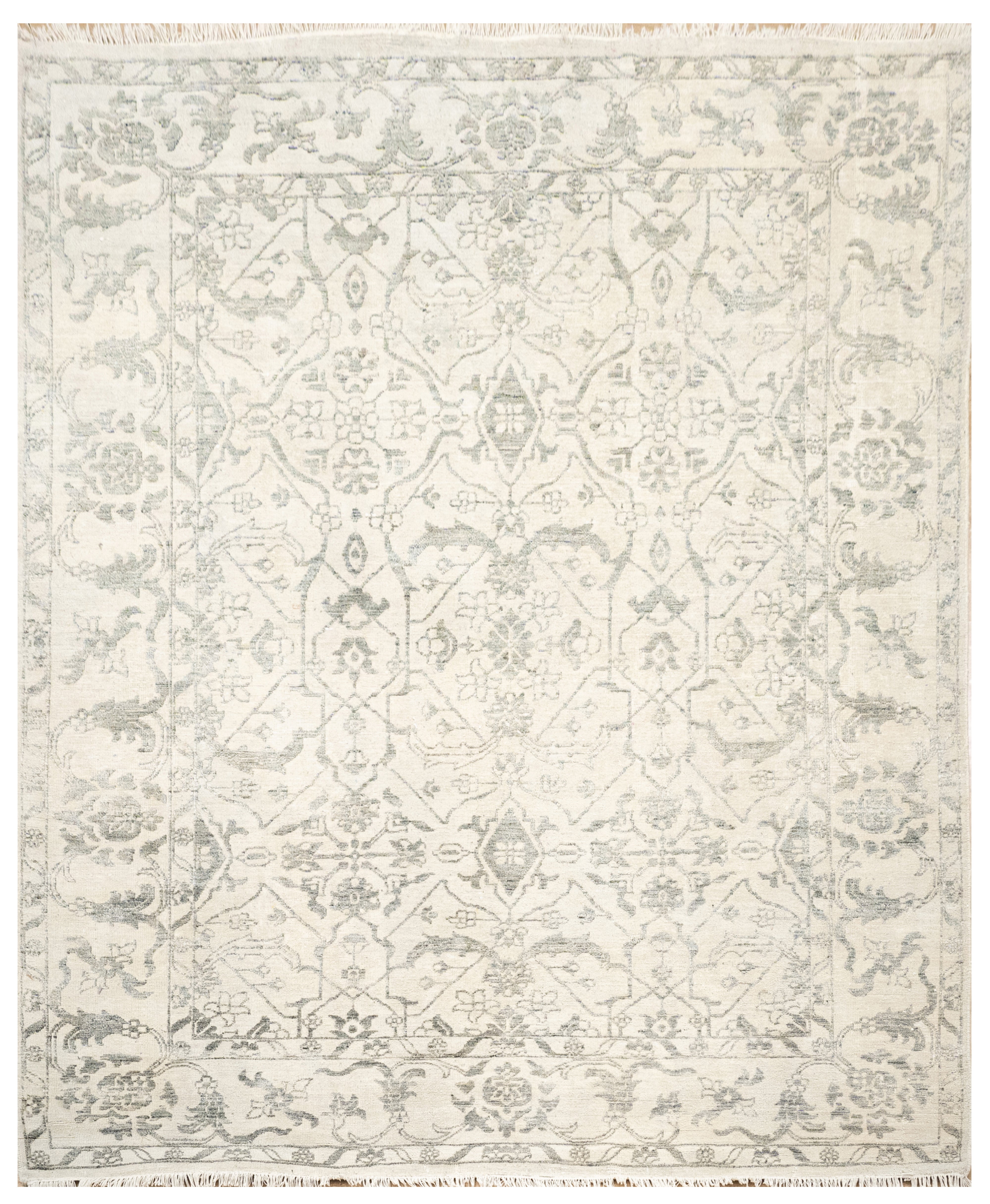 Handknotted Carpet, DIA: 106 DC- AR 2, Silver & Black