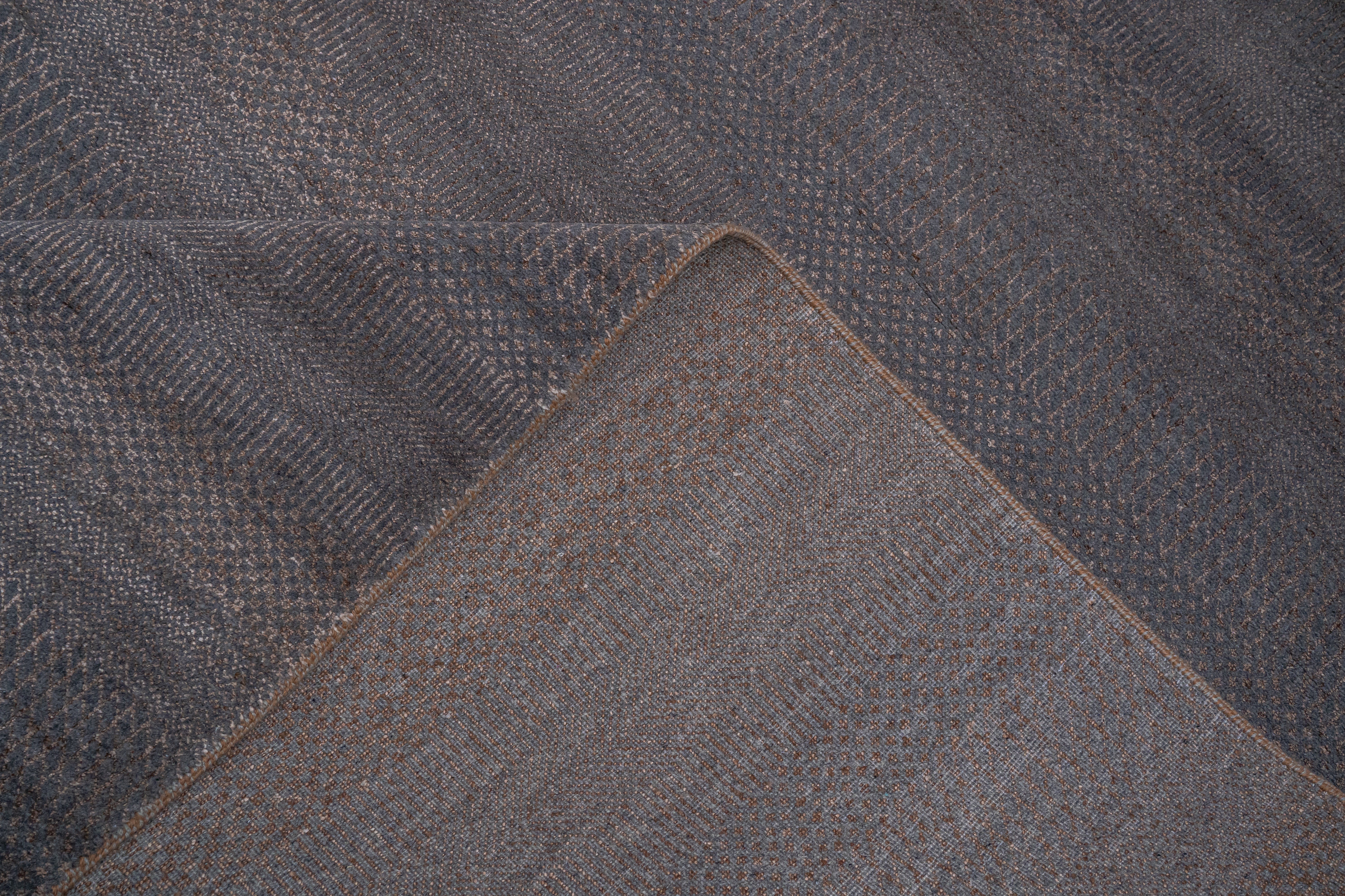 Handknotted Carpet DIA- 1072 MCN, Royal Brown & Outer Space