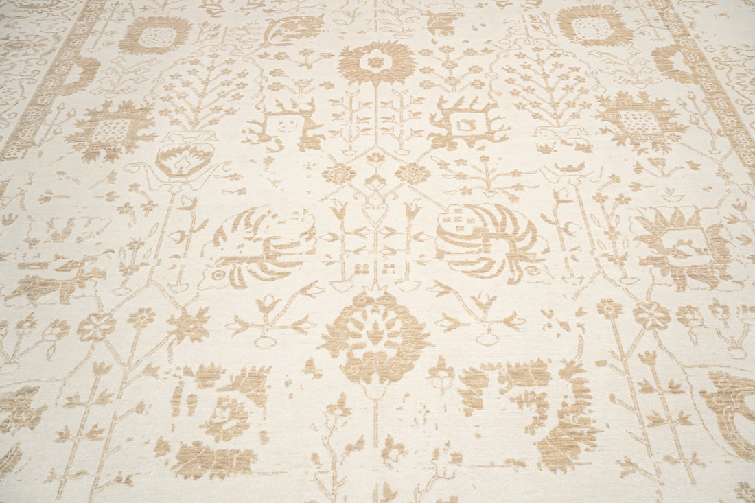 Handknotted Modern Carpet DIA- 1073 VASE 3 Almond & Tan