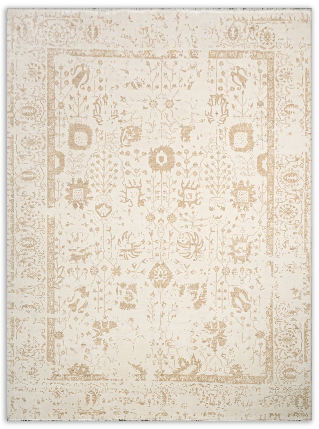 Handknotted Modern Carpet DIA- 1073 VASE 3 Almond & Tan