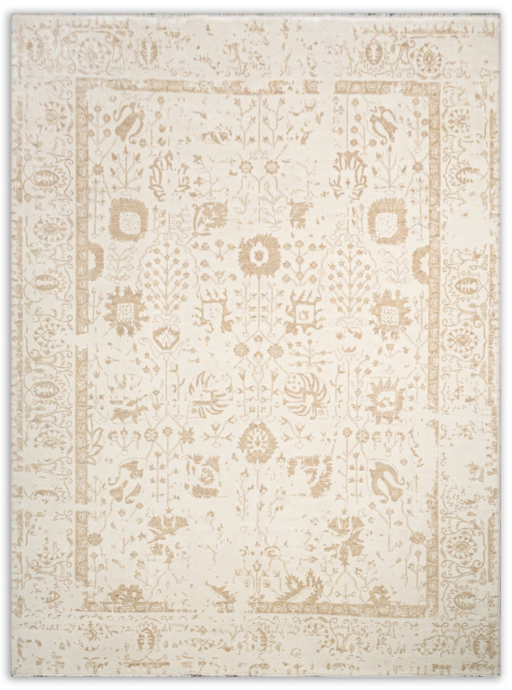Handknotted Modern Carpet DIA- 1073 VASE 3 Almond & Tan