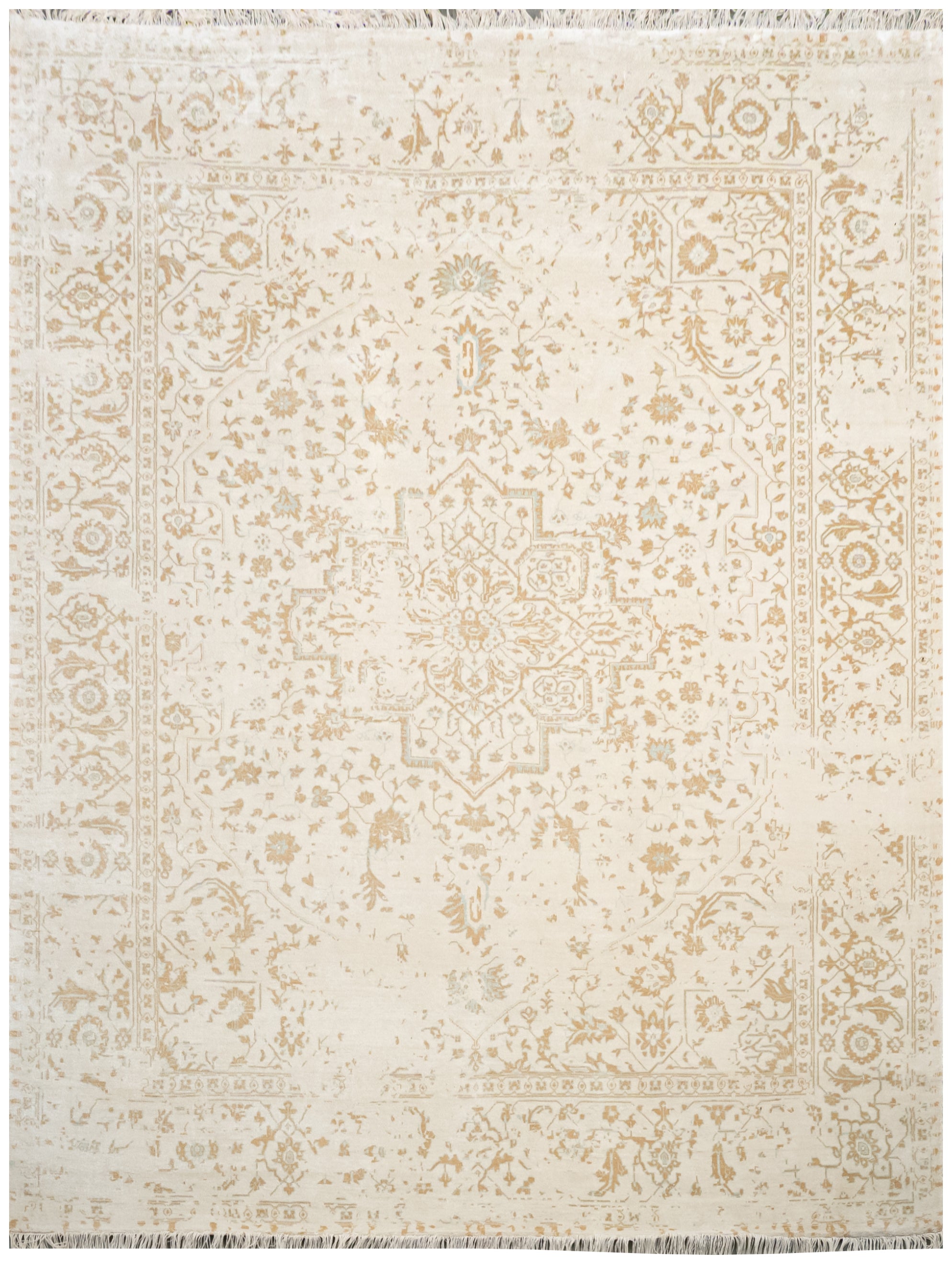 Handknotted Rug DIA- 1074 SERAPI Pearl, French Beige & Ash Gray
