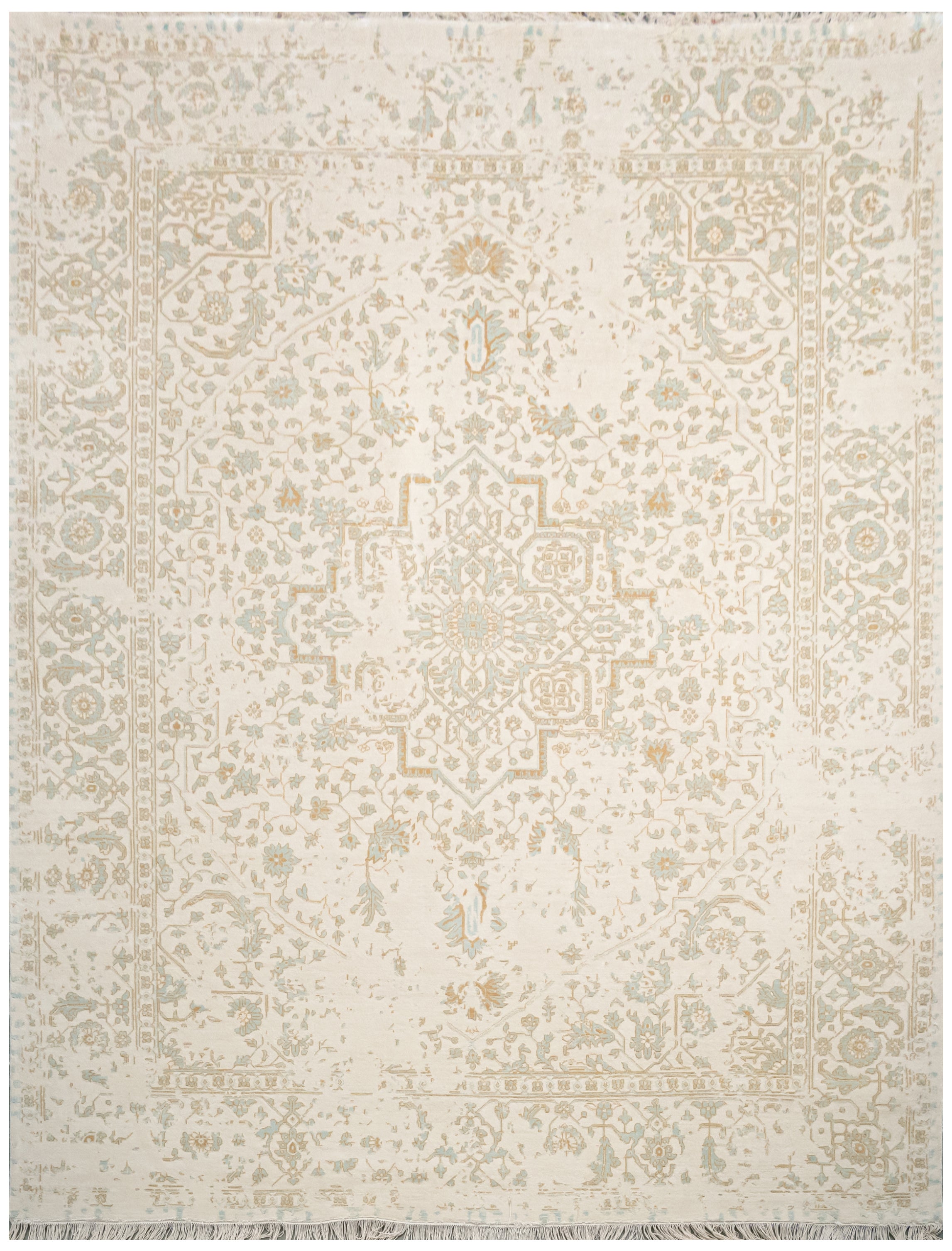 HandKnotted Rug DIA- 1075 SERAPI Pearl, French Beige & Ash Gray