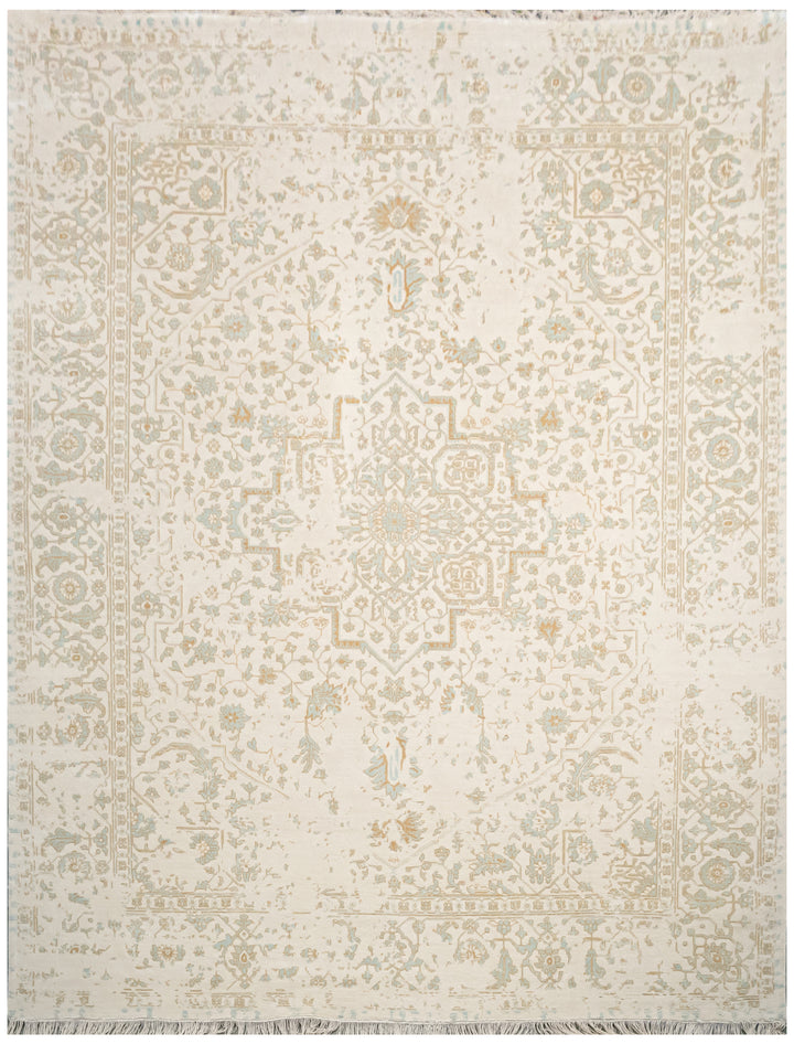 HandKnotted Rug DIA- 1075 SERAPI Pearl, French Beige & Ash Gray