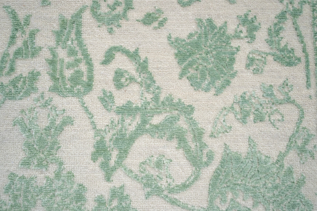 Handknotted Rug  DIA- 1076 JKA White Coffee & Morning Blue