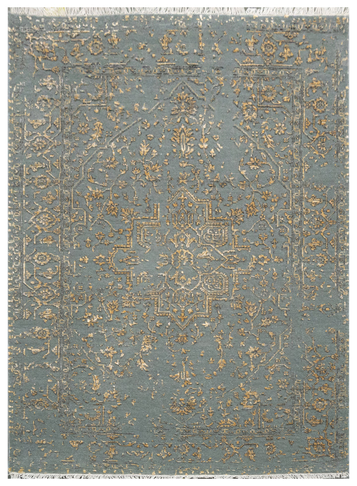 Handknotted Rug  DIA- 1078 SERAPI Gray & Light French Beige