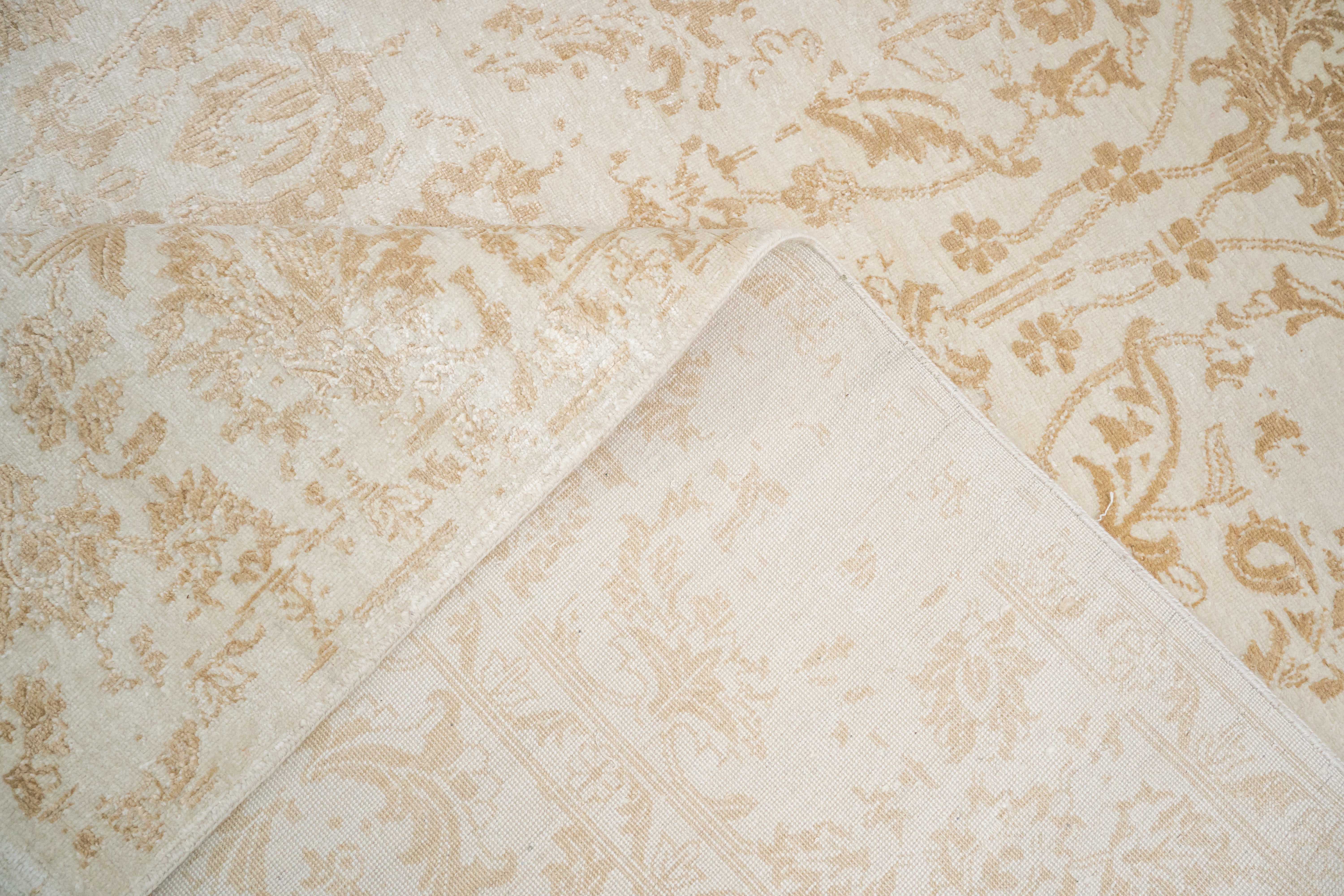 HANDKNOTTED RUG DIA- 1080 M-28, Ivory & Gold