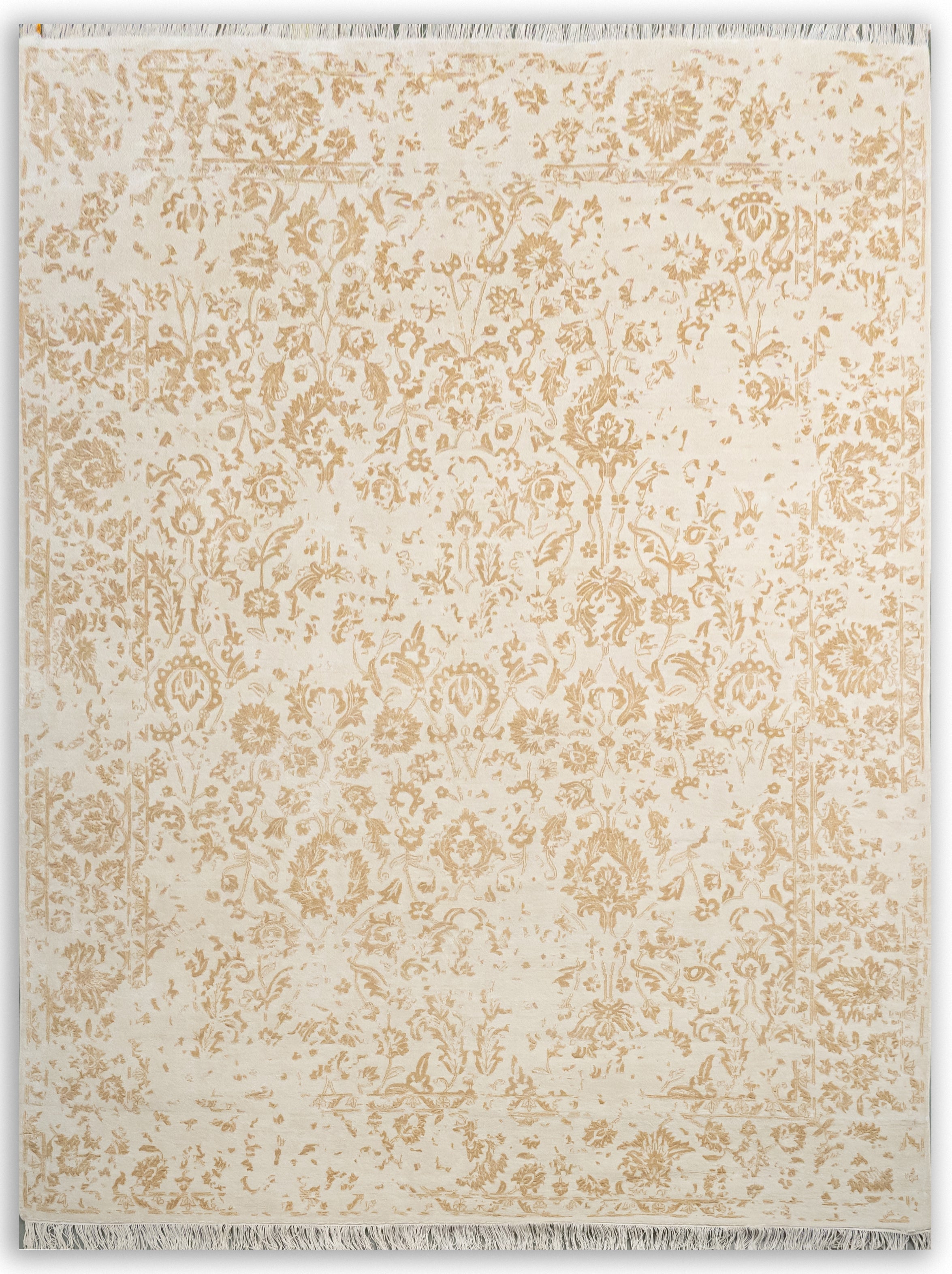 HANDKNOTTED RUG DIA- 1080 M-28, Ivory & Gold