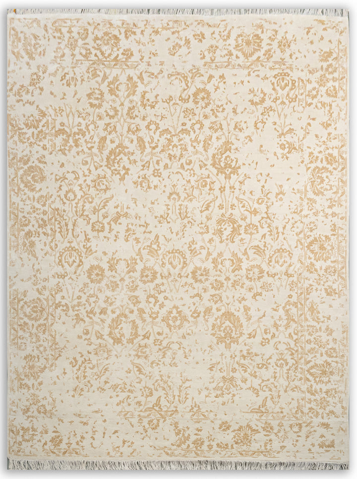 HANDKNOTTED RUG DIA- 1080 M-28, Ivory & Gold