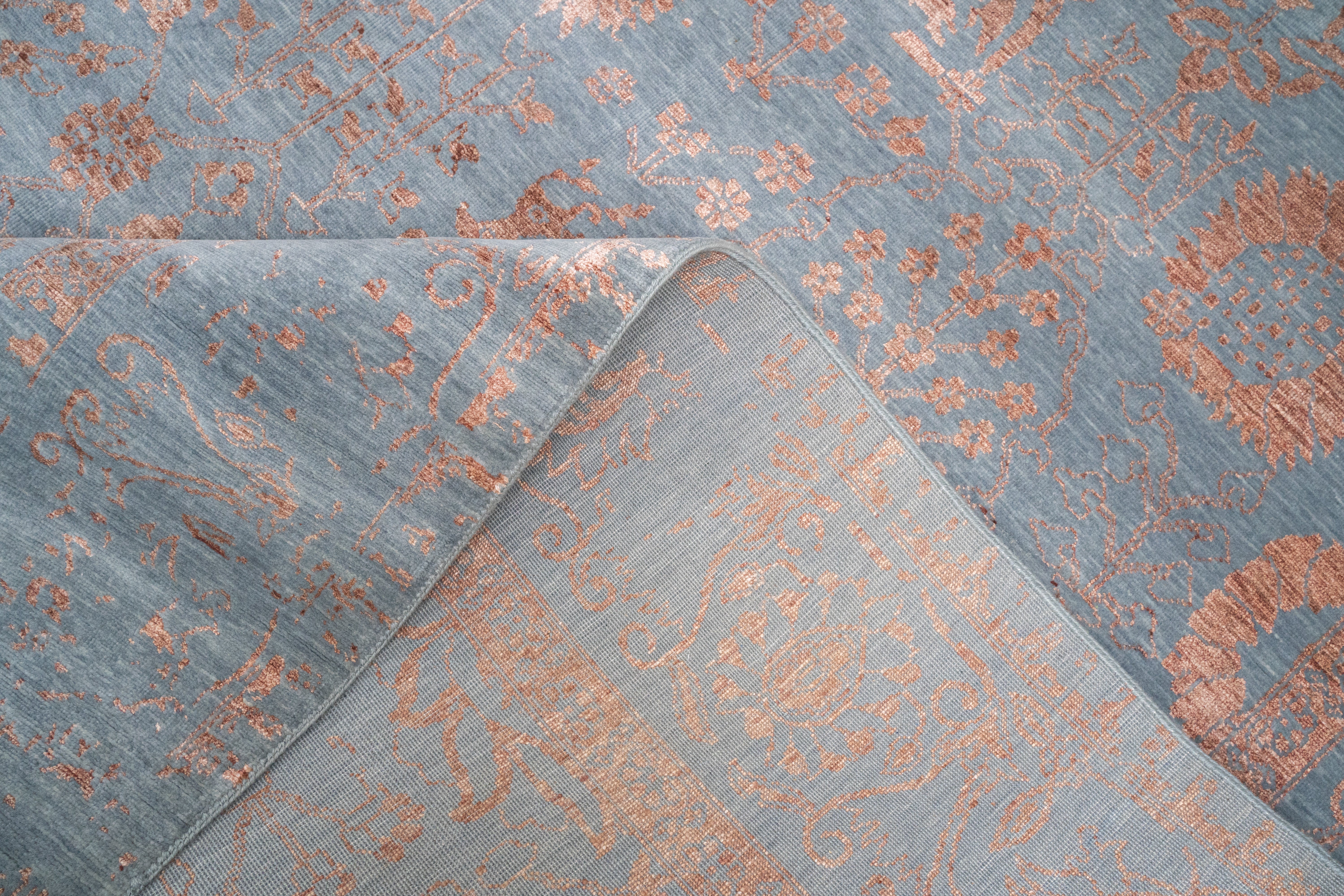 Handknotted Carpet, DIA: 1084 VASE 3, J. Blue & Copper