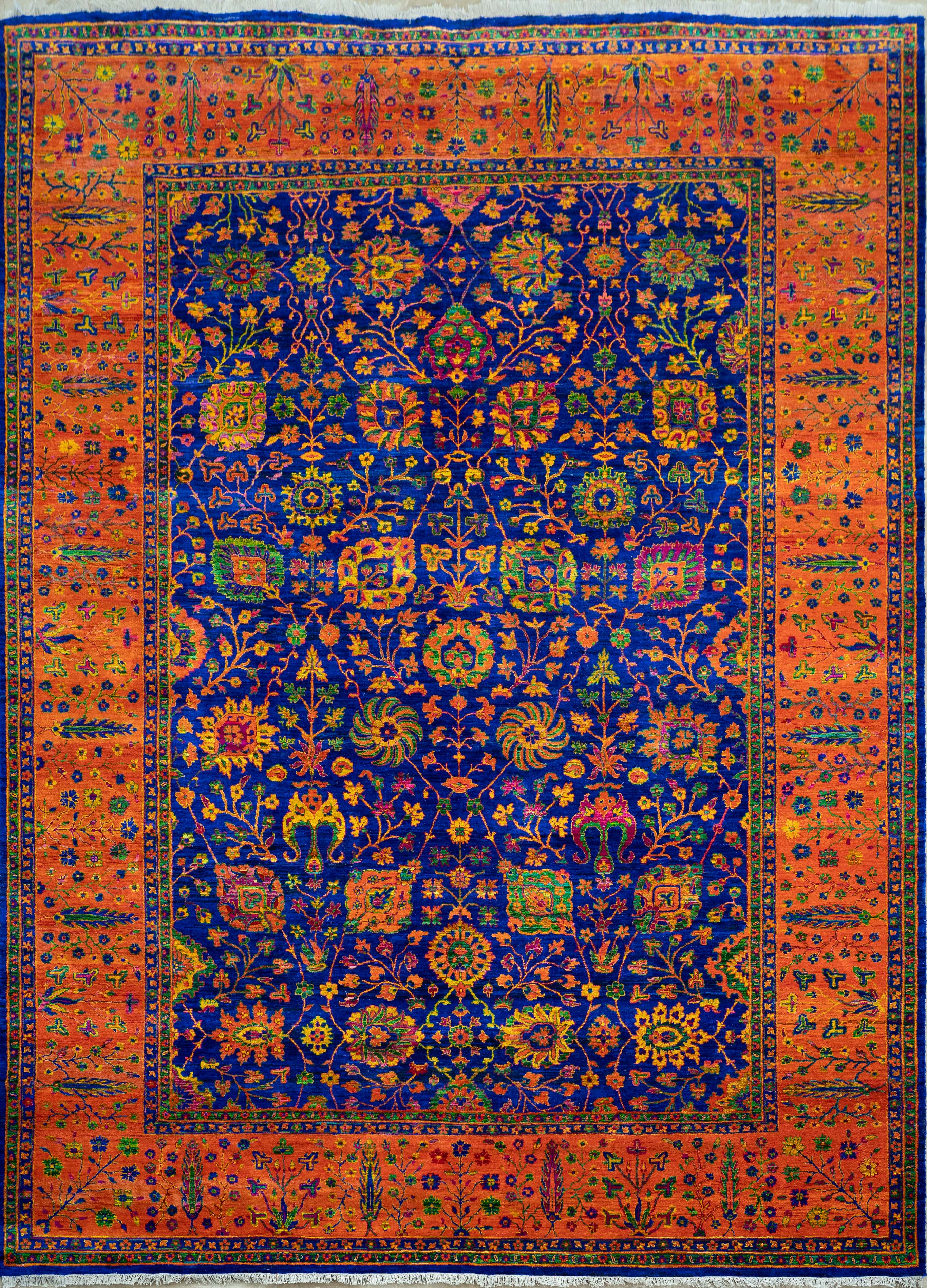 Handknotted Modern Saree Silk Carpet DIA- 1205