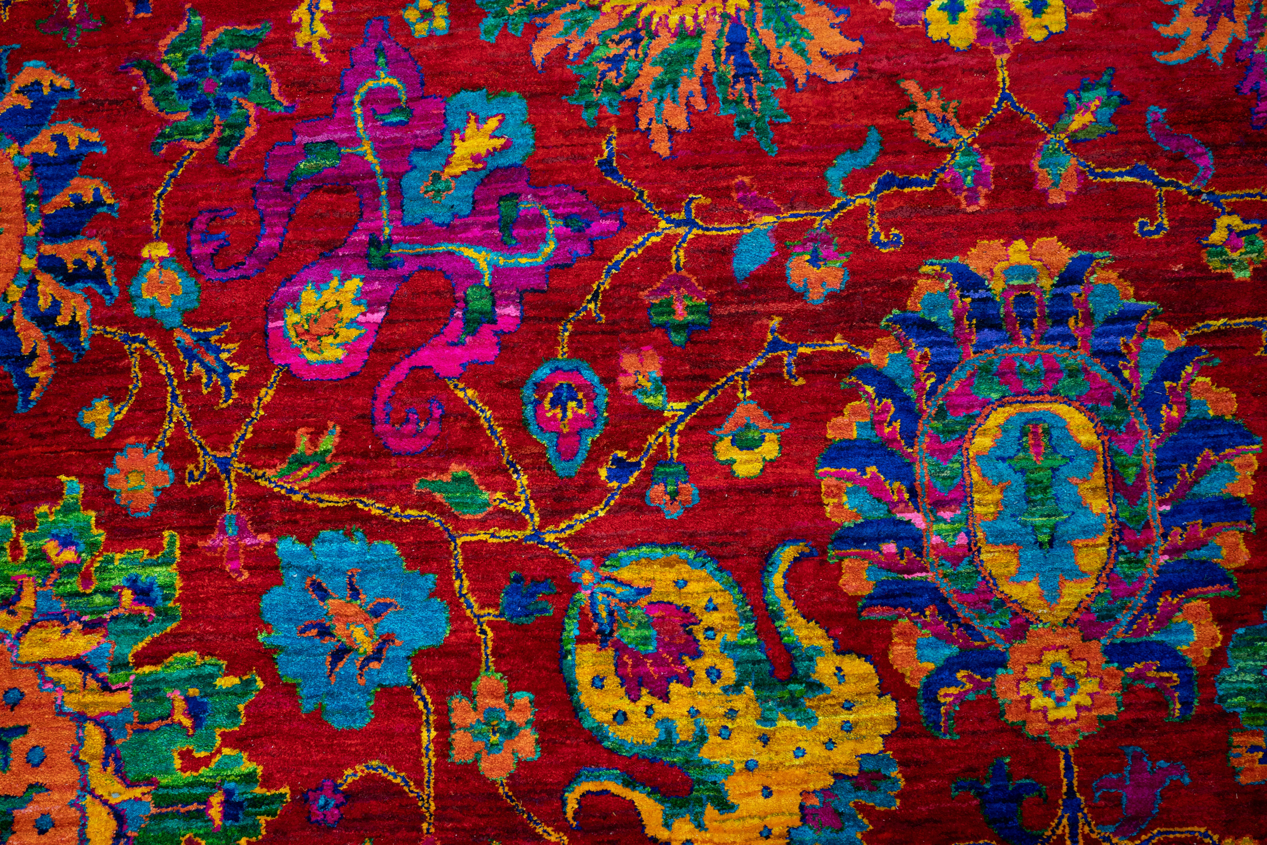 Handknotted Modern Saree Silk Carpet DIA- 1561