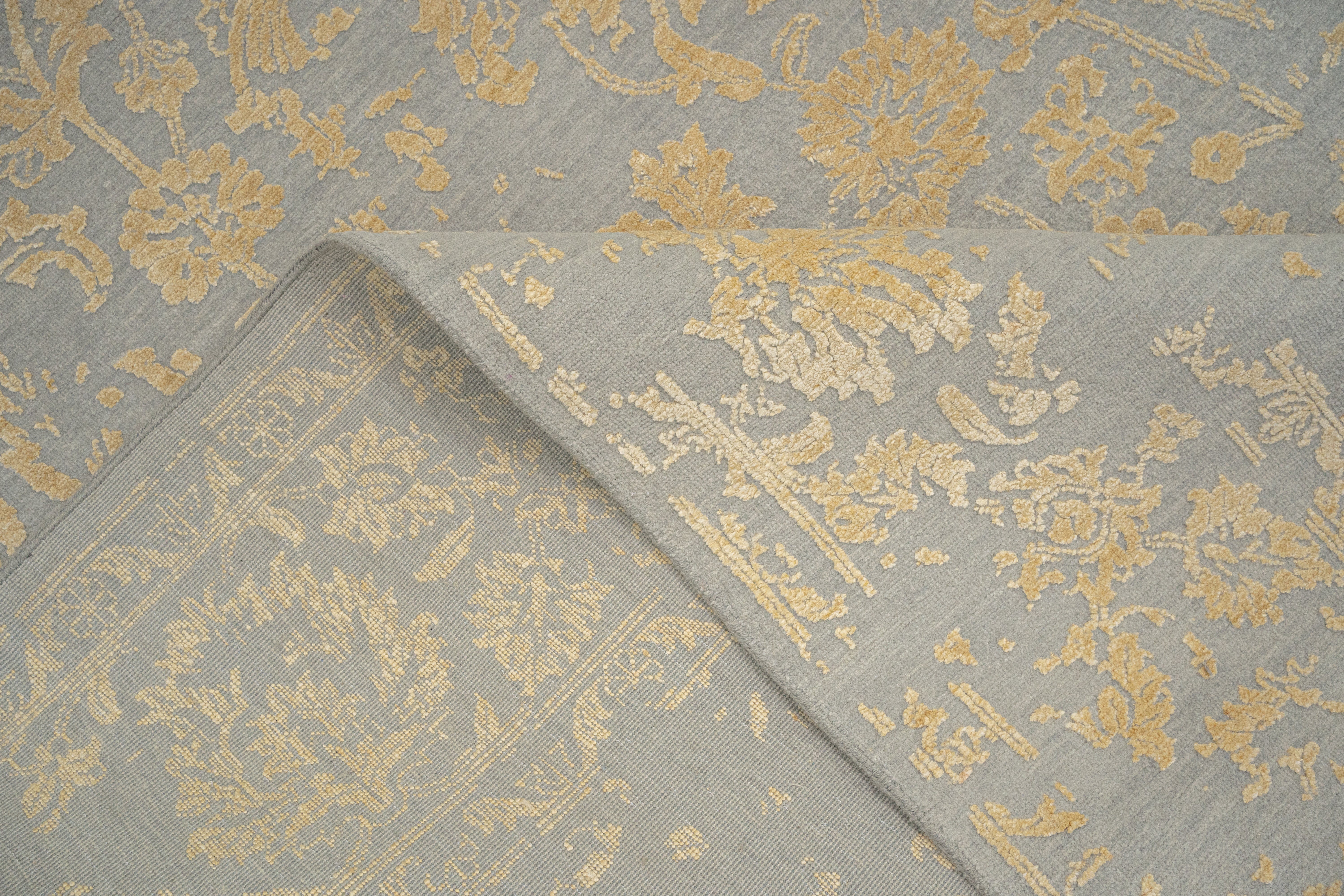 Handknotted Carpet, DIA:- 1127 DC-M28, Silver & Gold