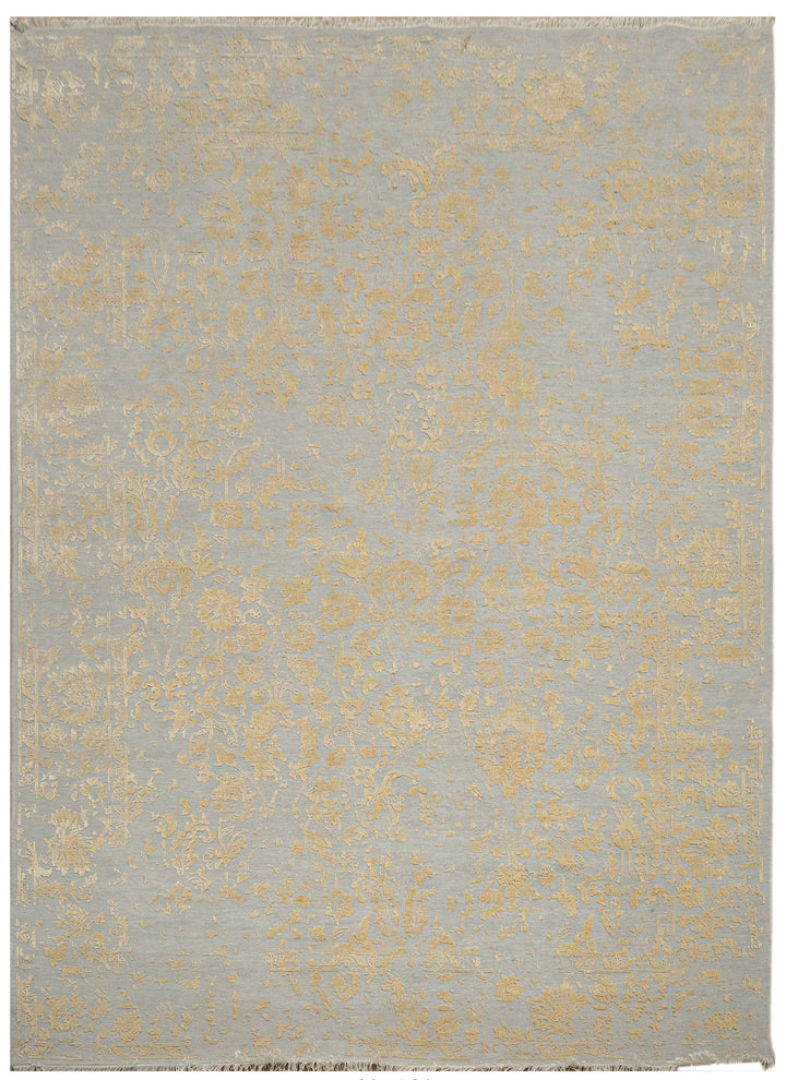 Handknotted Carpet, DIA:- 1127 DC-M28, Silver & Gold