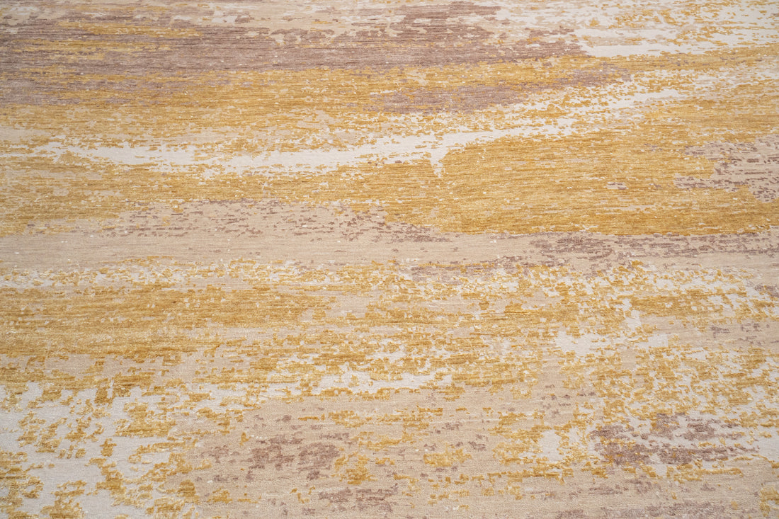 Abstract Handknotted Carpet  DIA- 116 GALAXY FLOOR,  Desert Sand, White Coffee, Beaver & Light French Beige