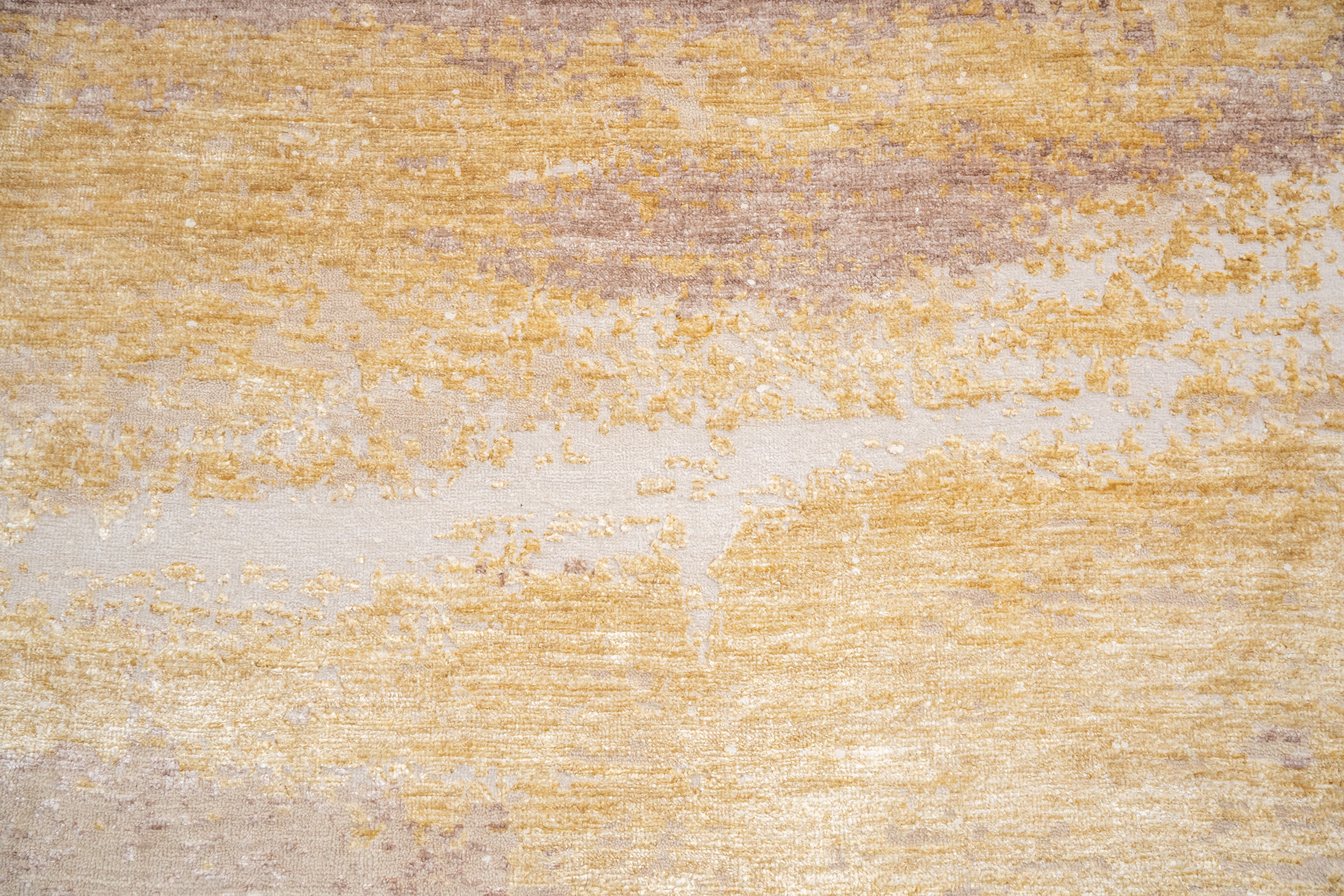 Abstract Handknotted Carpet  DIA- 116 GALAXY FLOOR,  Desert Sand, White Coffee, Beaver & Light French Beige