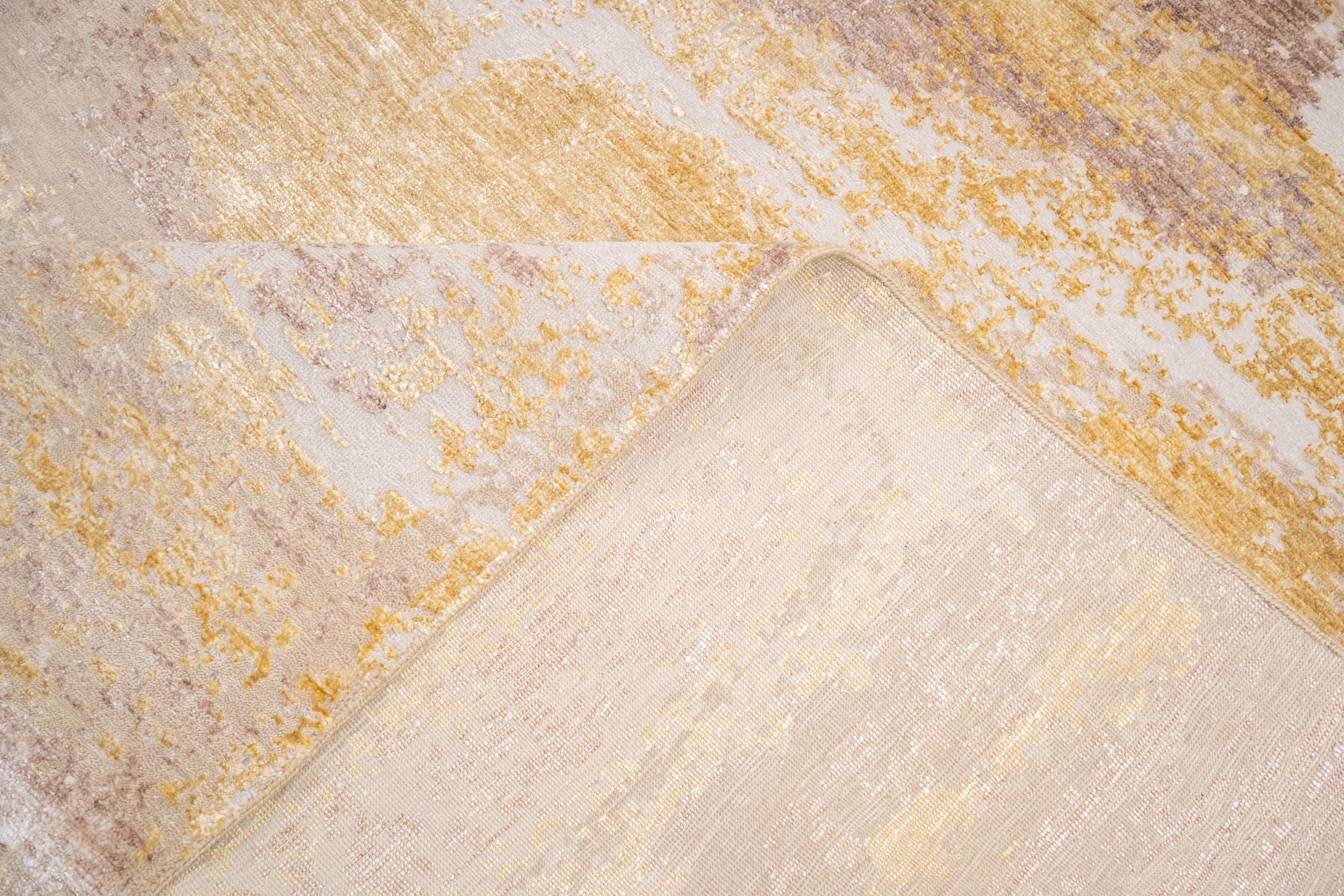 Abstract Handknotted Carpet  DIA- 116 GALAXY FLOOR,  Desert Sand, White Coffee, Beaver & Light French Beige