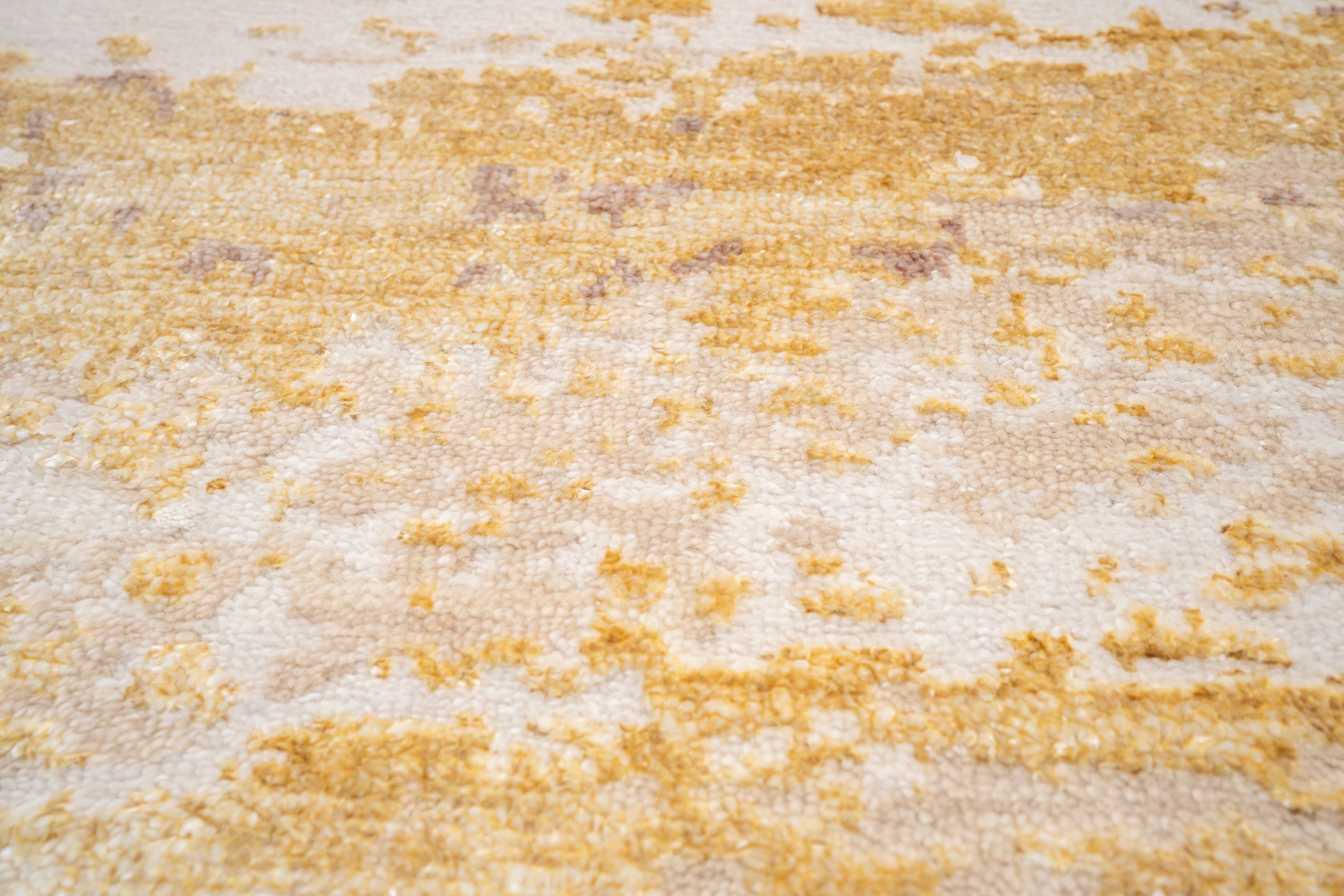 Abstract Handknotted Carpet  DIA- 116 GALAXY FLOOR,  Desert Sand, White Coffee, Beaver & Light French Beige