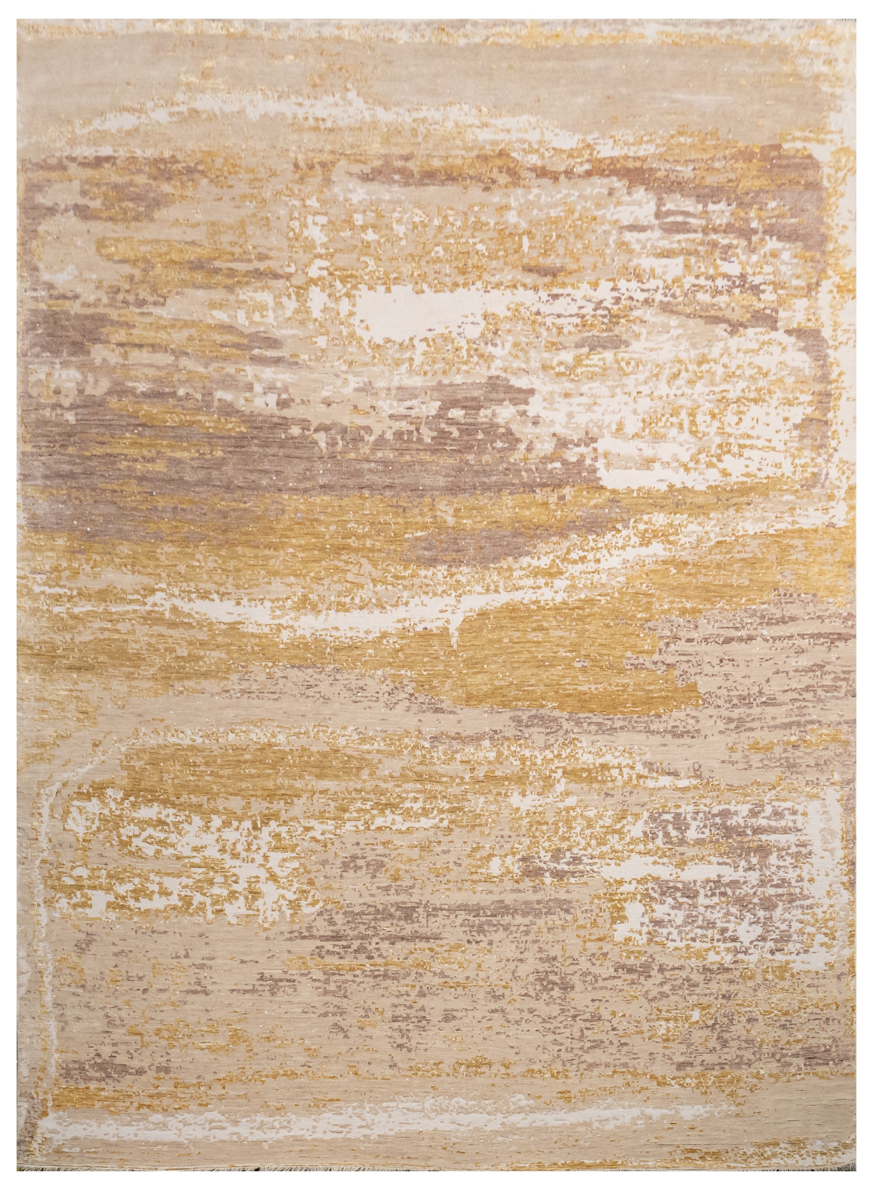 Abstract Handknotted Carpet  DIA- 116 GALAXY FLOOR,  Desert Sand, White Coffee, Beaver & Light French Beige