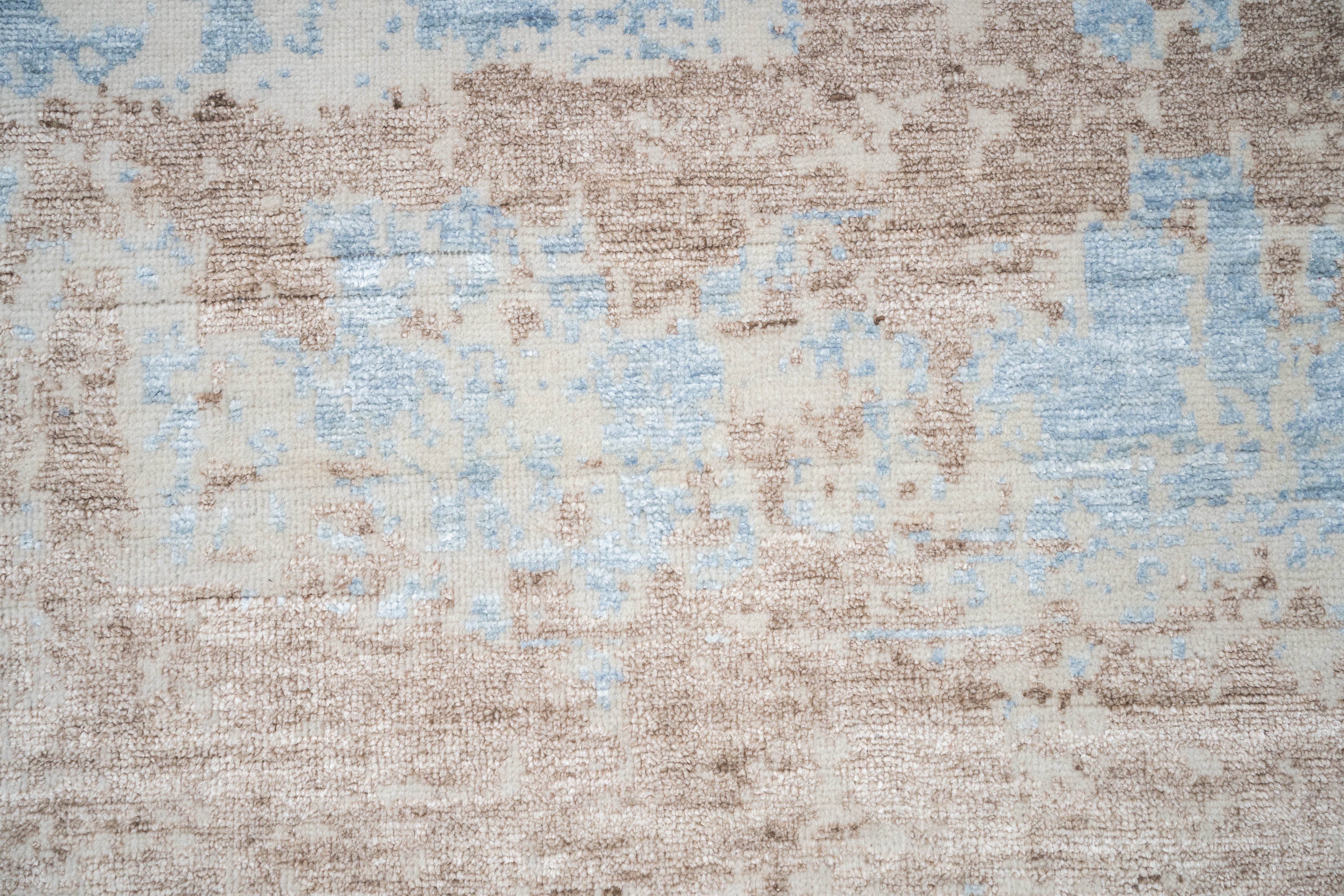 Abstract Design  Handknotted Carpet DIA- 117 GALAXY 23, Chinese Silver, Cinereous & Cadet Grey